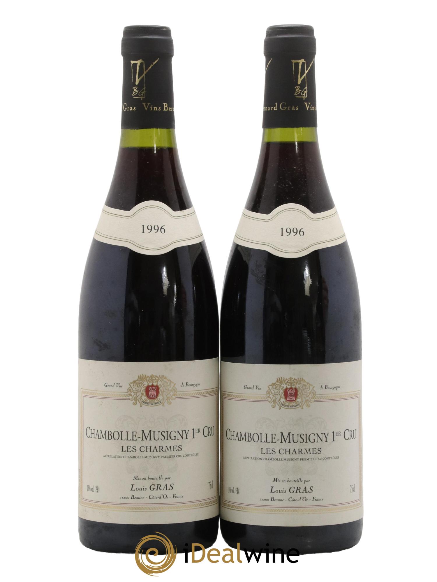 Chambolle-Musigny 1er Cru Les Charmes Domaine Louis Gras 1996 - Lot de 2 bouteilles - 0