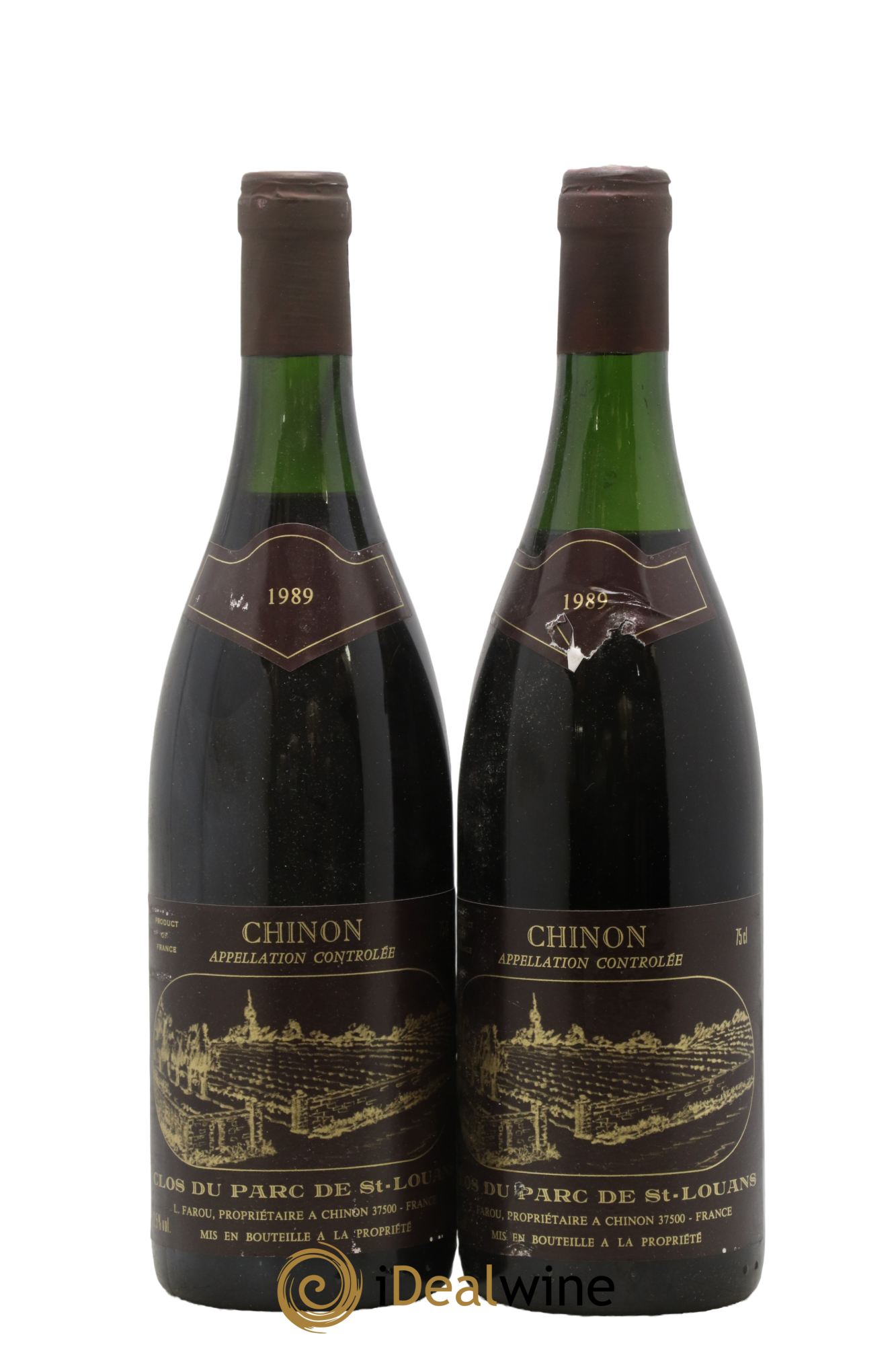 Chinon Clos Du Parc Saint-Louans 1989 - Lot of 2 bottles - 0