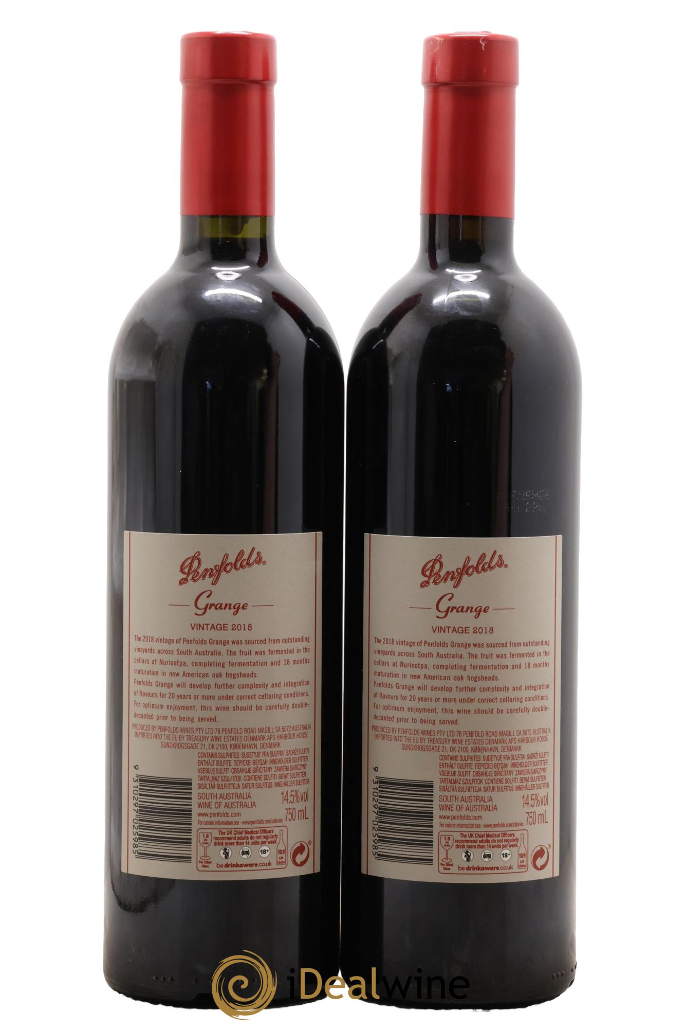 South Australia Penfolds Wines Grange Bin 95 2018 - Lot de 2 bouteilles - 1