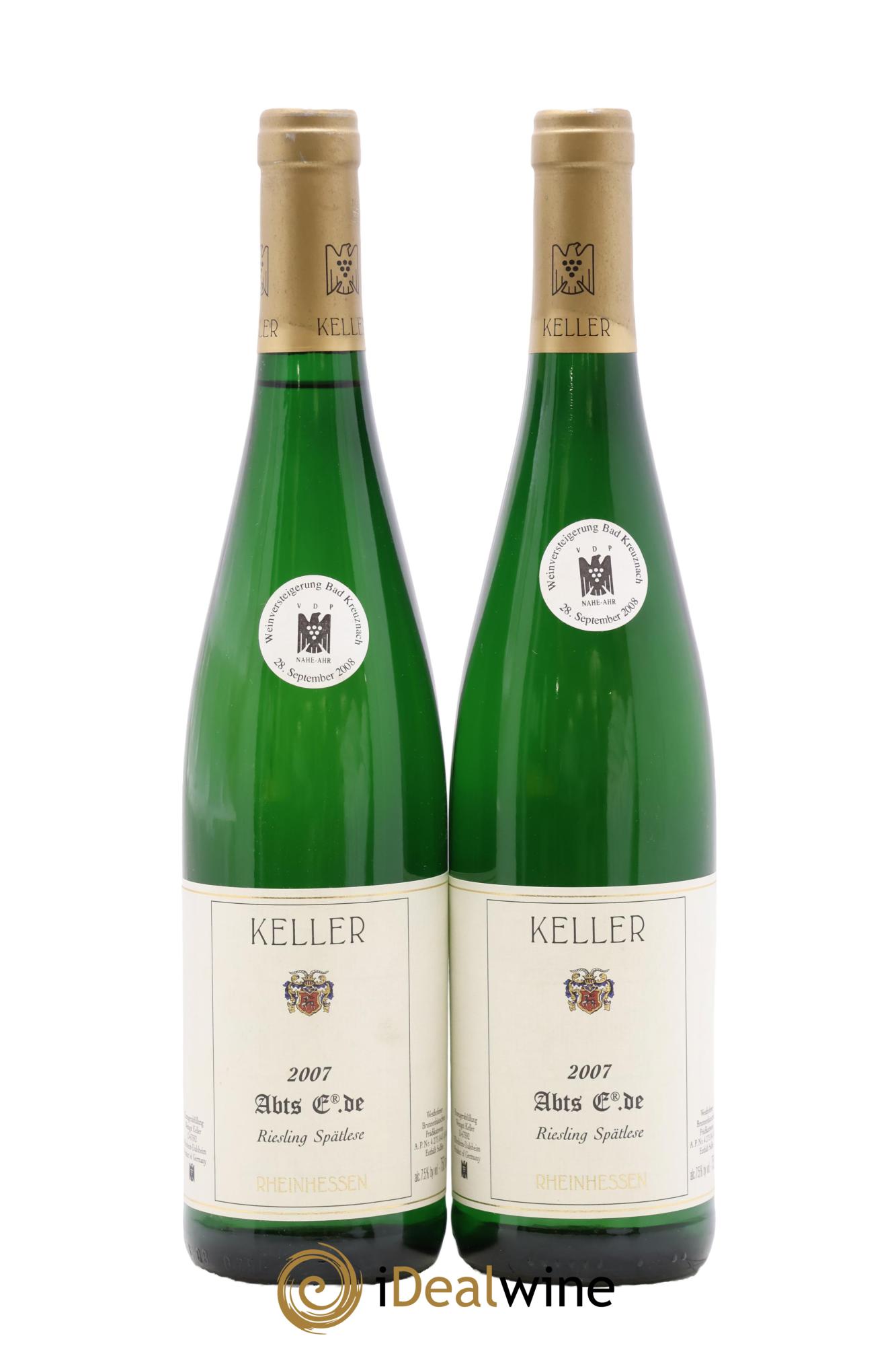 Allemagne Riesling Spatlese Westhofener Abts erde Keller 2007 - Lot of 2 bottles - 0