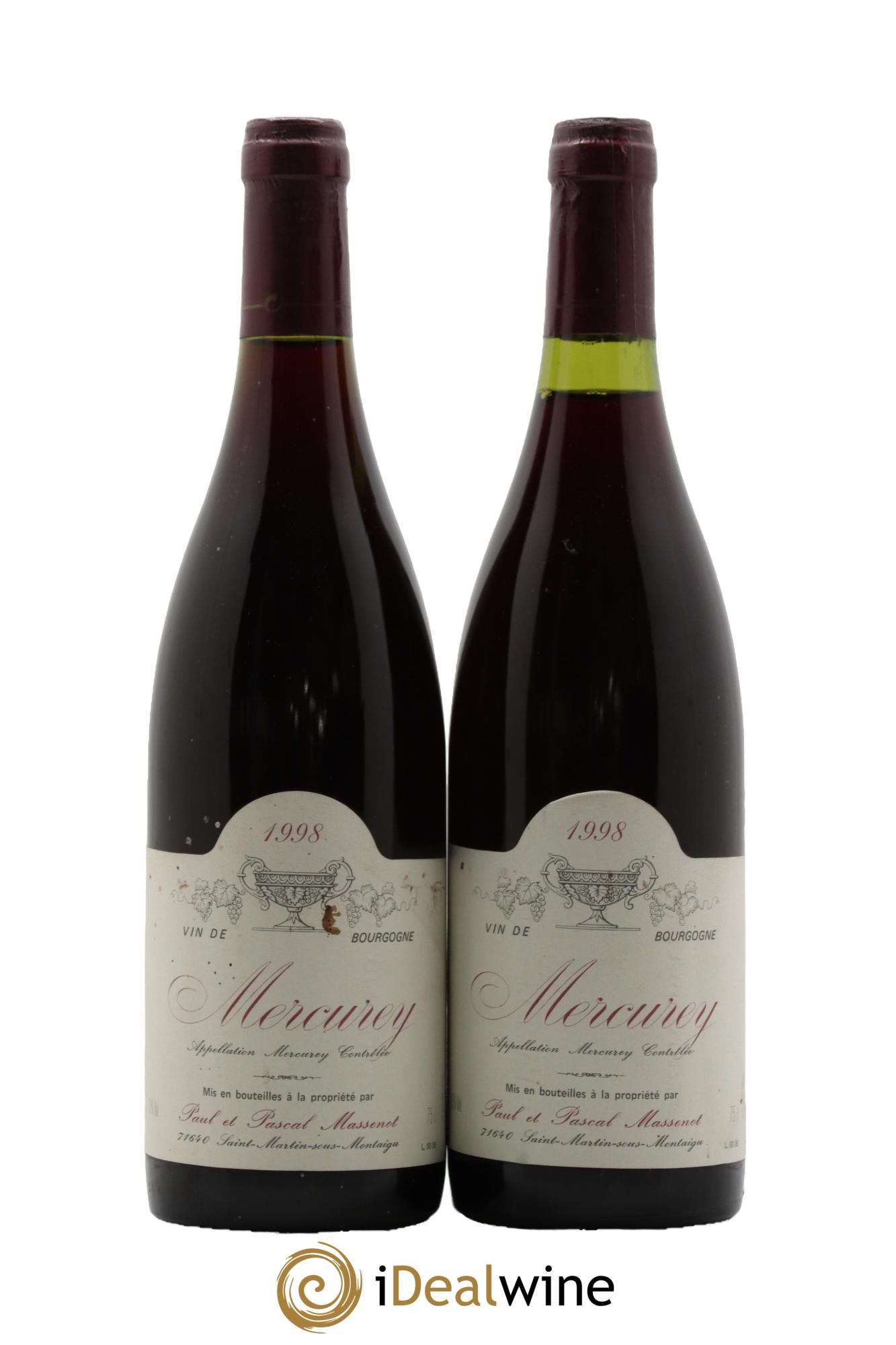 Mercurey Domaine Massenot Clos Moreau 1998 - Lot de 2 bouteilles - 0