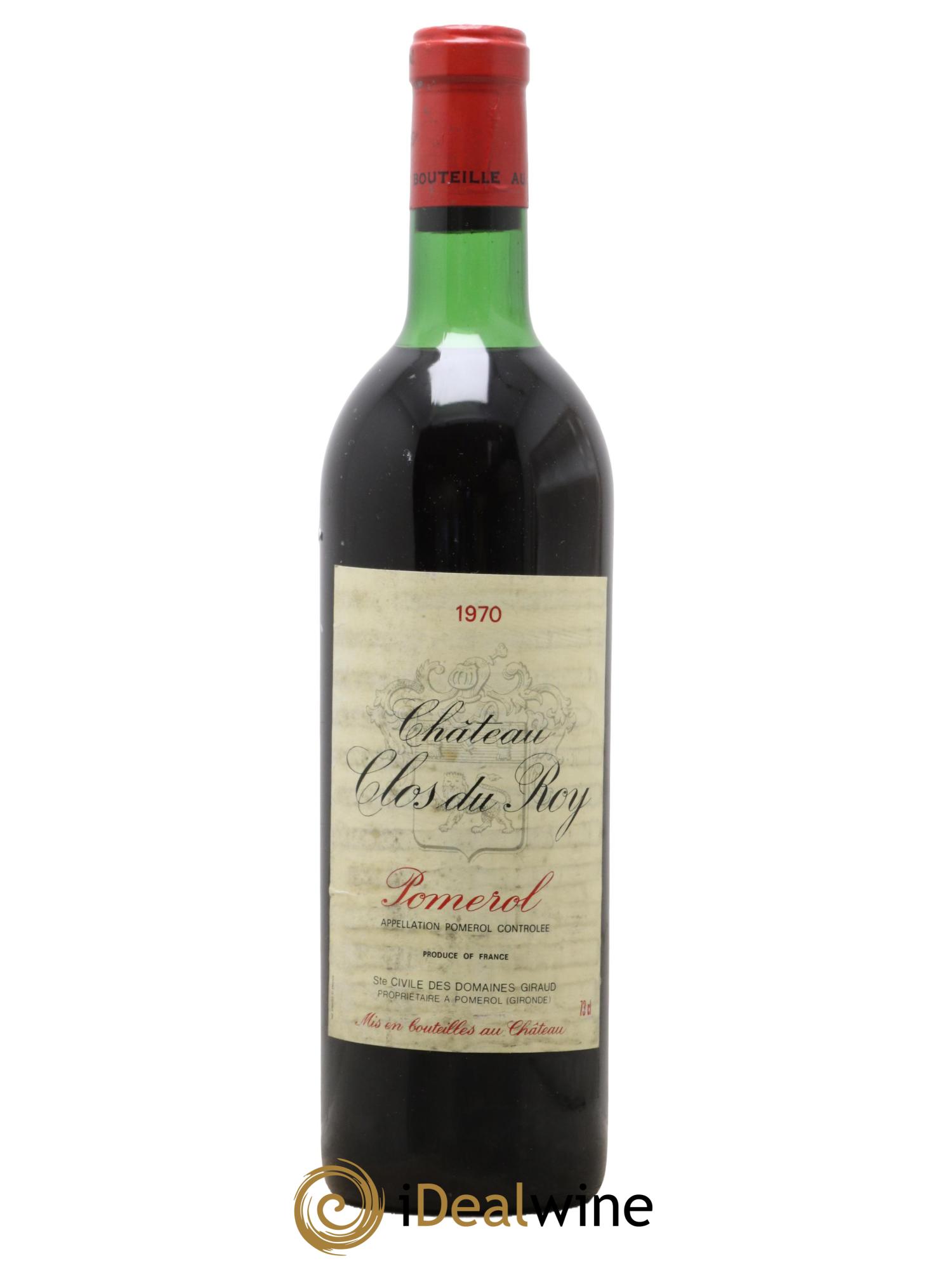 Pomerol Château Clos Du Roy 1970 - Lot de 1 bouteille - 0