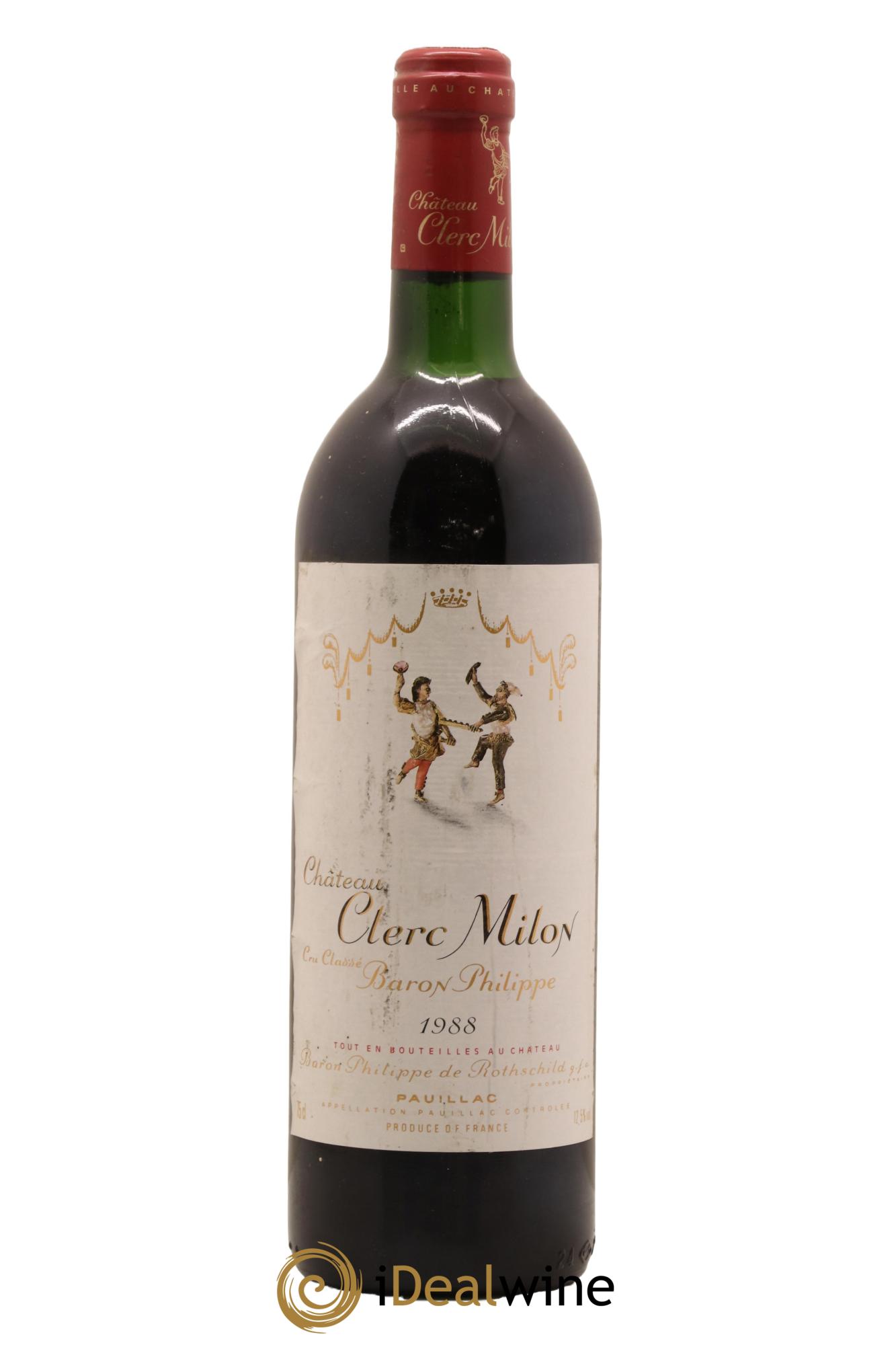 Château Clerc Milon 5ème Grand Cru Classé 1988 - Lot de 1 bouteille - 0