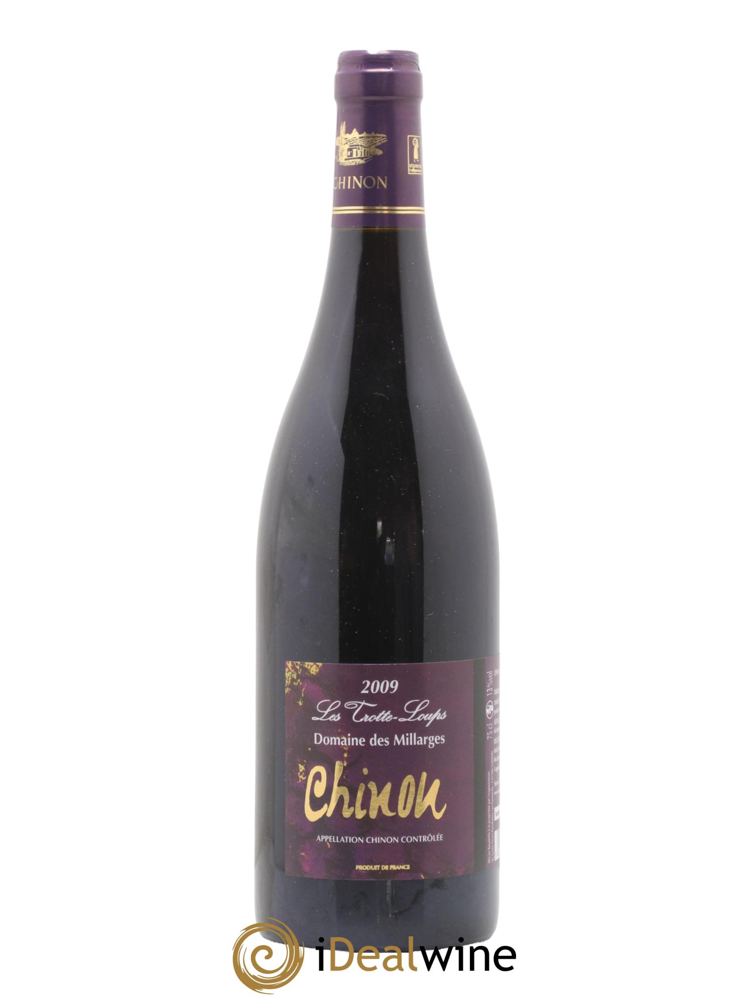 Chinon Domaine Des Millarges Les Trottes Loups 2009 - Lot de 1 bouteille - 0