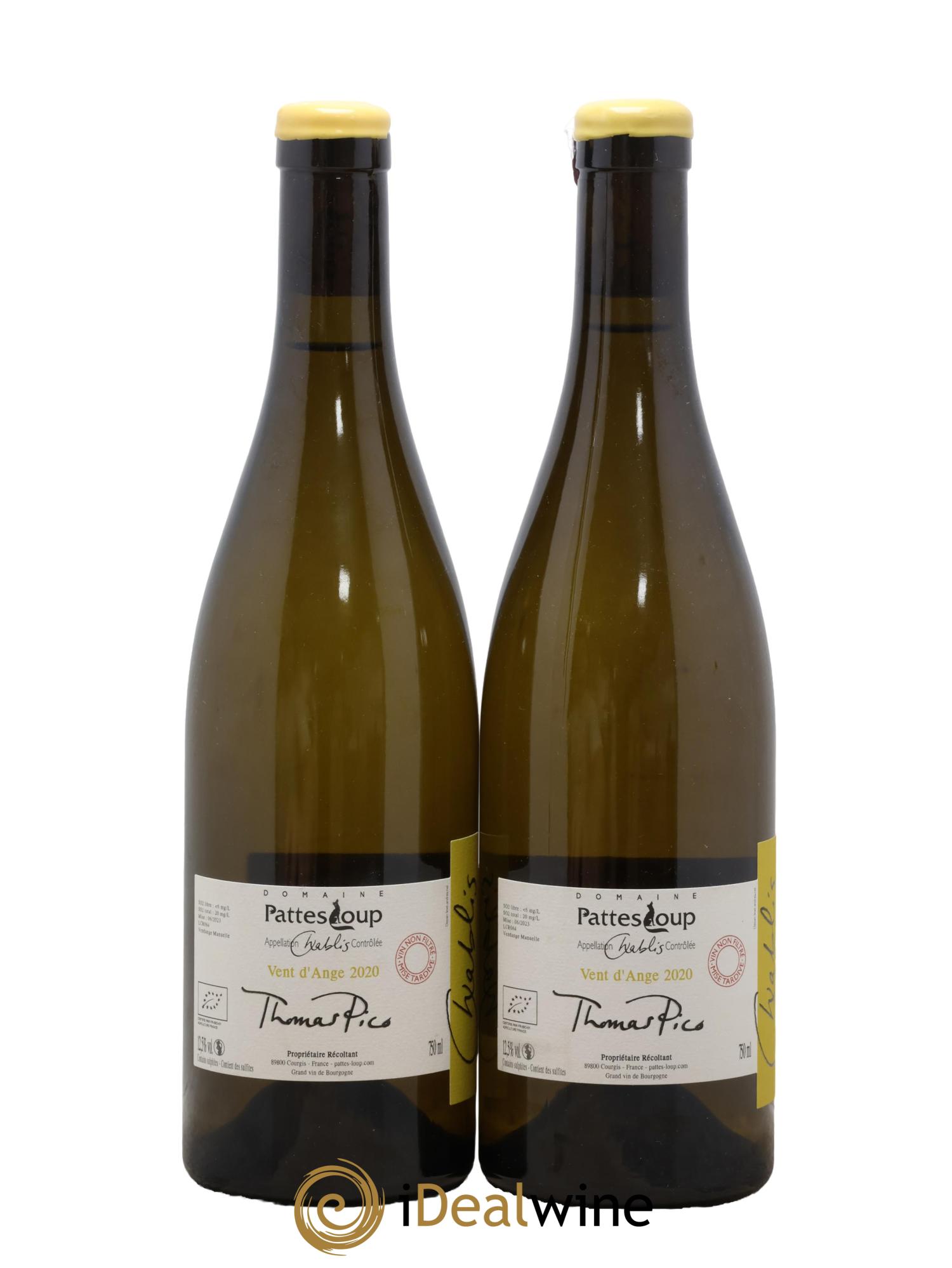 Chablis Vent d'Ange Pattes Loup (Domaine) 2020 - Lot de 2 bouteilles - 1