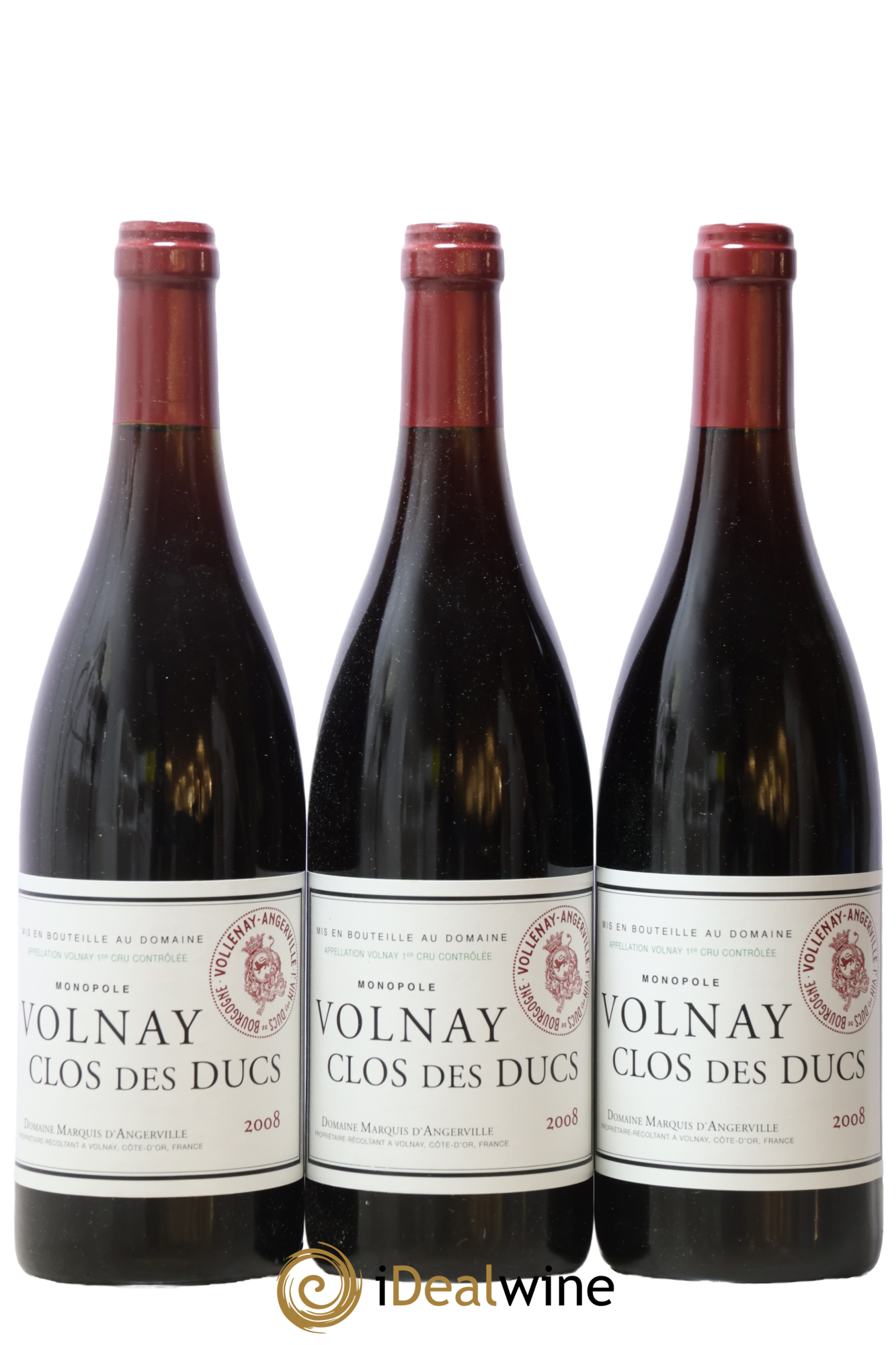 Volnay 1er Cru Clos des Ducs Marquis d'Angerville (Domaine) 2008 - Lot de 3 bouteilles - 0