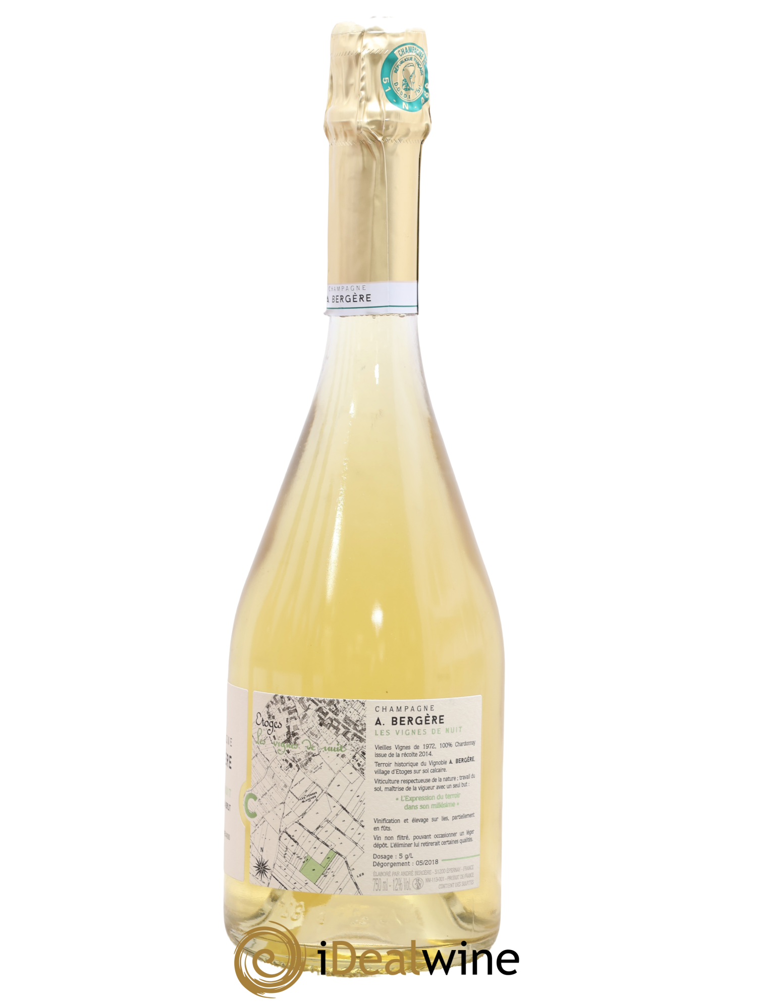 Champagne Vignes de nuits Blanc de blancs A. Bergere 2014 - Lot of 1 bottle - 1