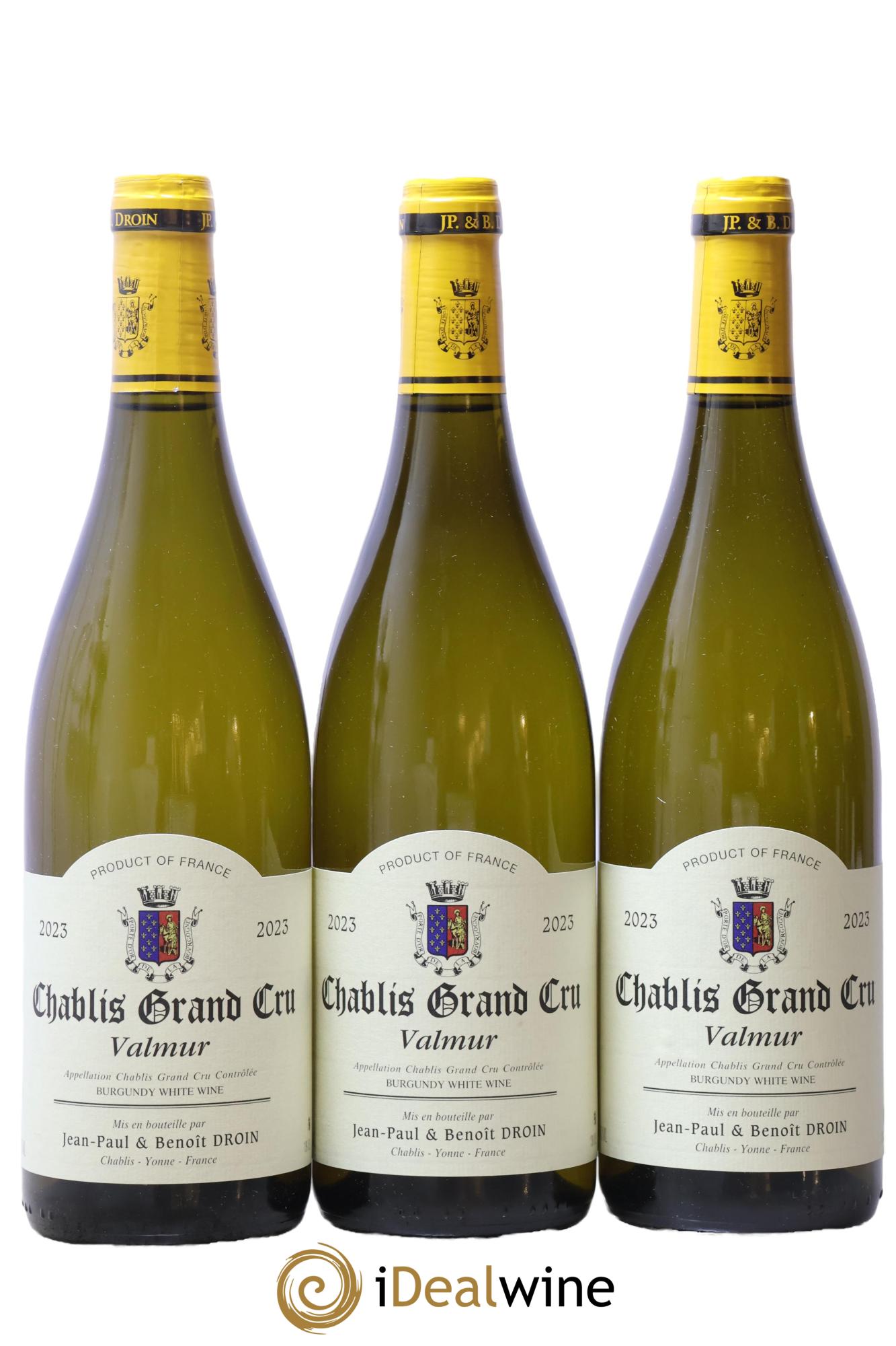 Chablis Grand Cru Valmur Jean-Paul & Benoît Droin (Domaine) 2023 - Lot de 3 bouteilles - 0