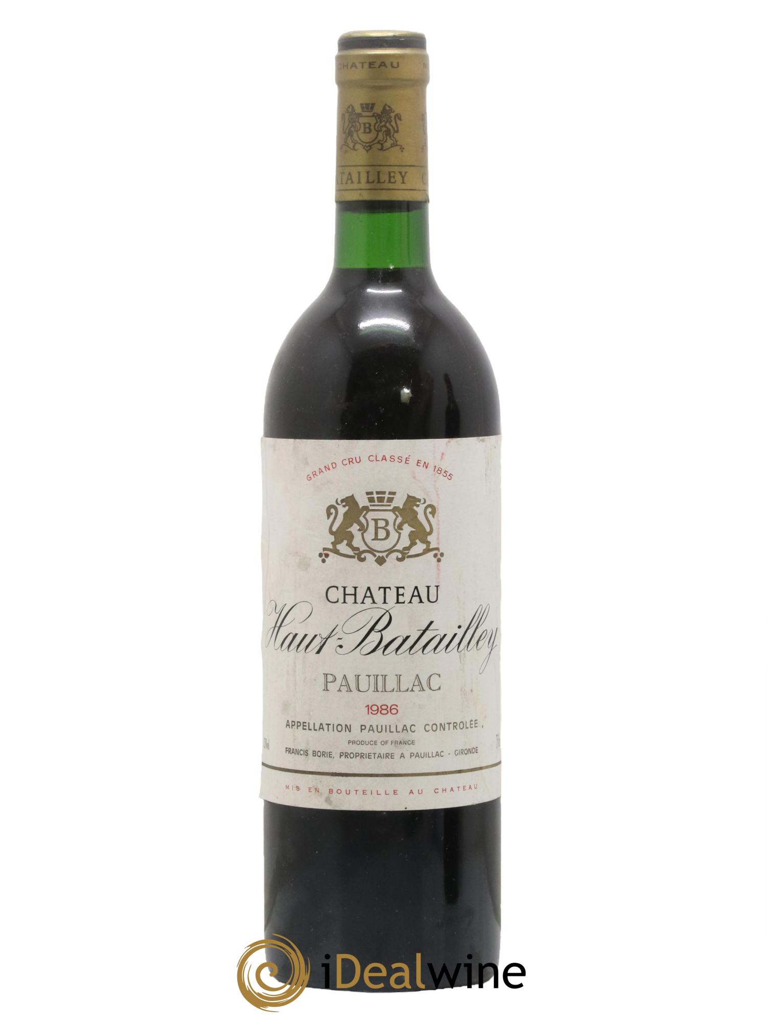 Château Haut Batailley 5ème Grand Cru Classé 1986 - Lot de 1 bouteille - 0