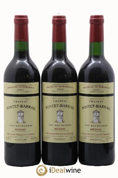 Médoc Château Pontet Barrail 2002 - Lot de 3 bouteilles - 0