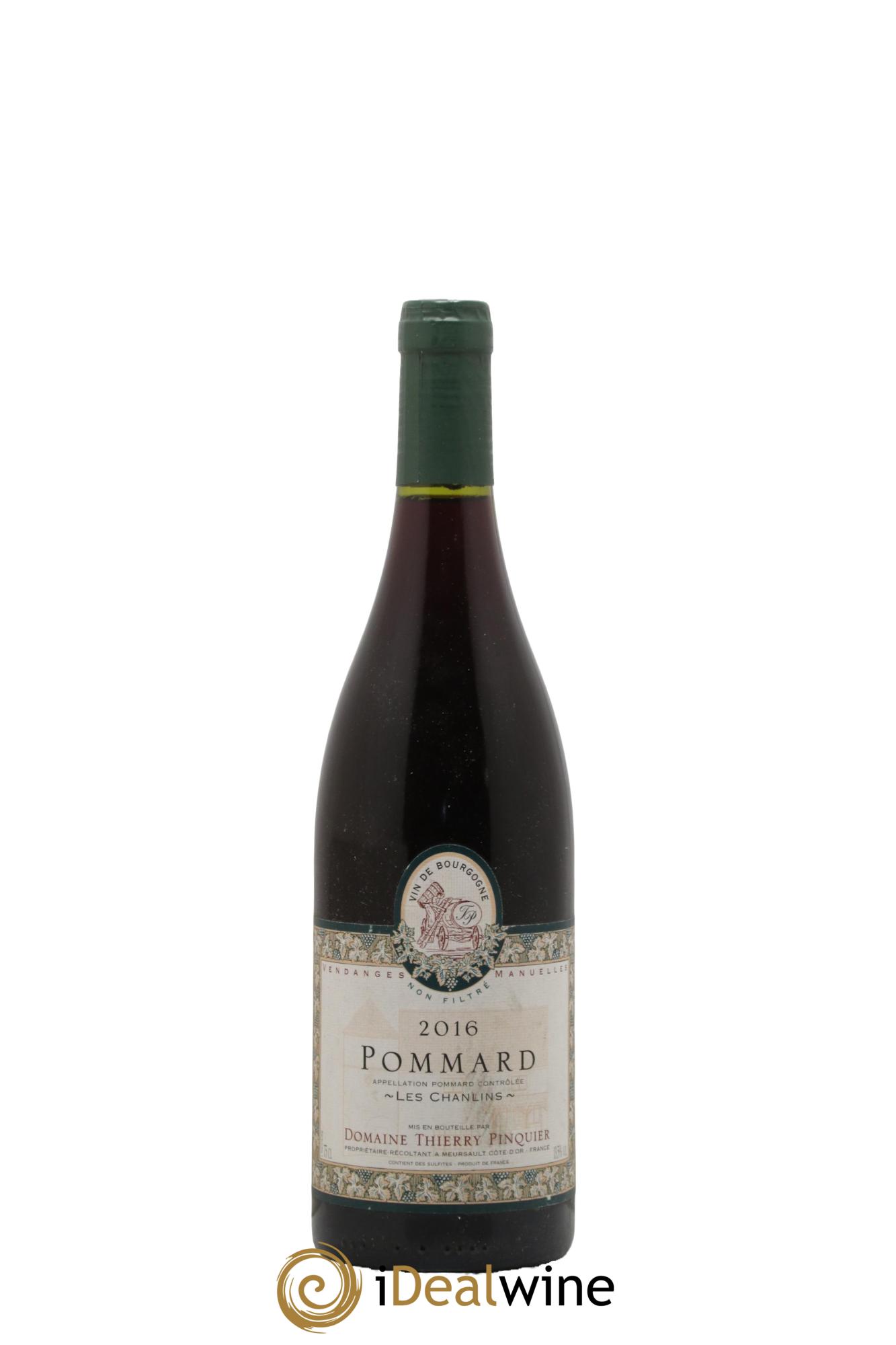Pommard Les Chanlins Domaine Thierry Pinquier 2016 - Lot de 1 bouteille - 0