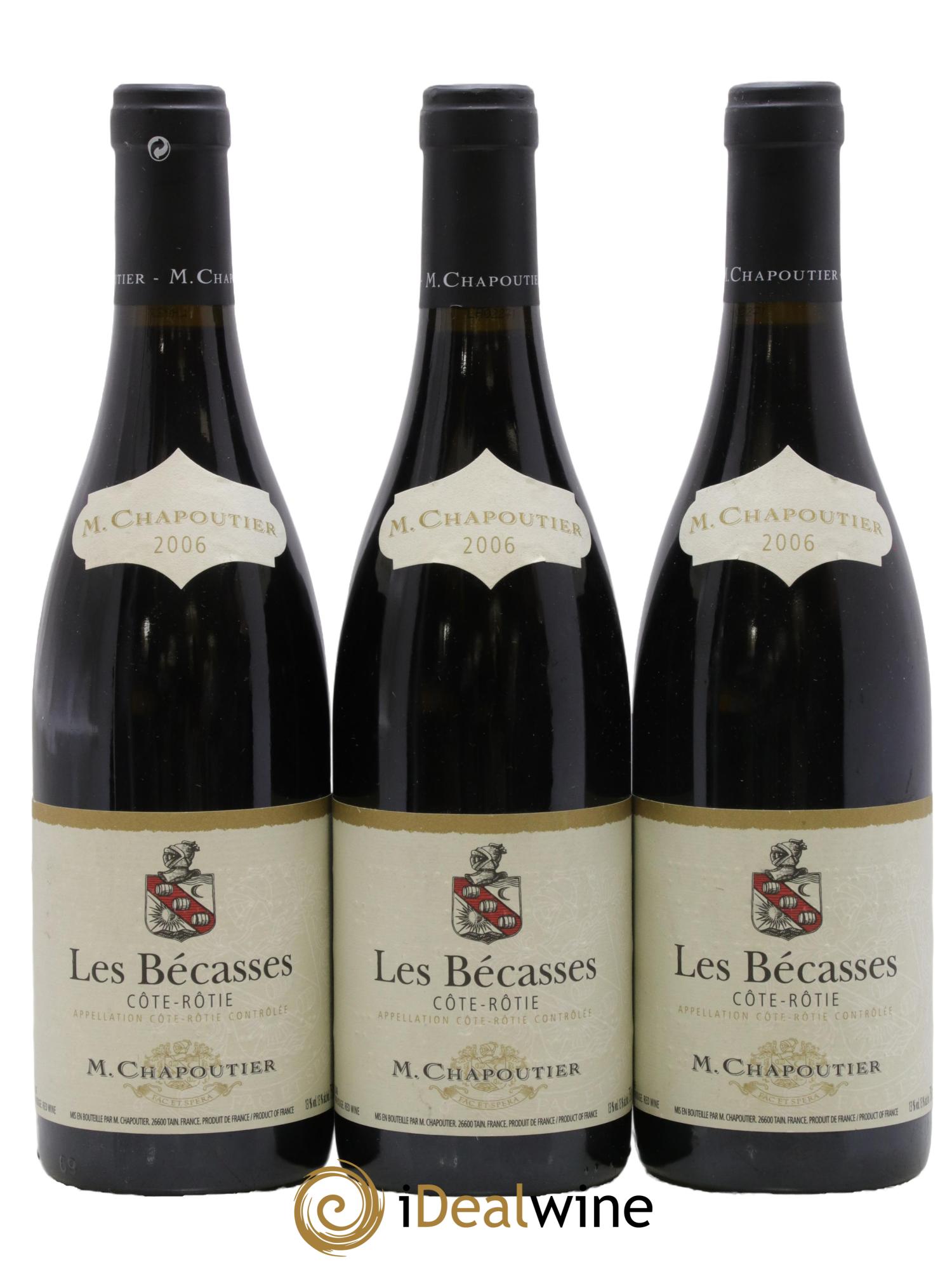 Côte-Rôtie Les Bécasses Chapoutier 2006 - Lotto di 3 bottiglie - 0