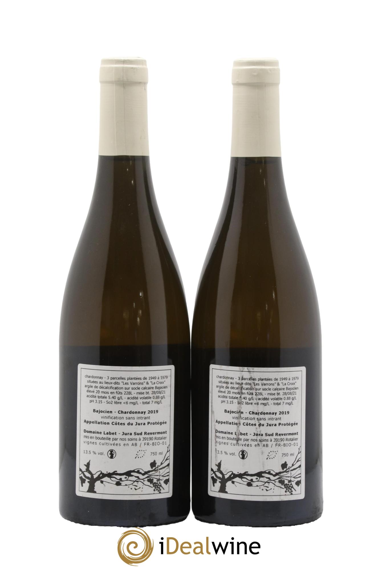 Côtes du Jura Chardonnay Bajocien Romain - Julien - Charline Labet 2019 - Lot de 2 bouteilles - 1