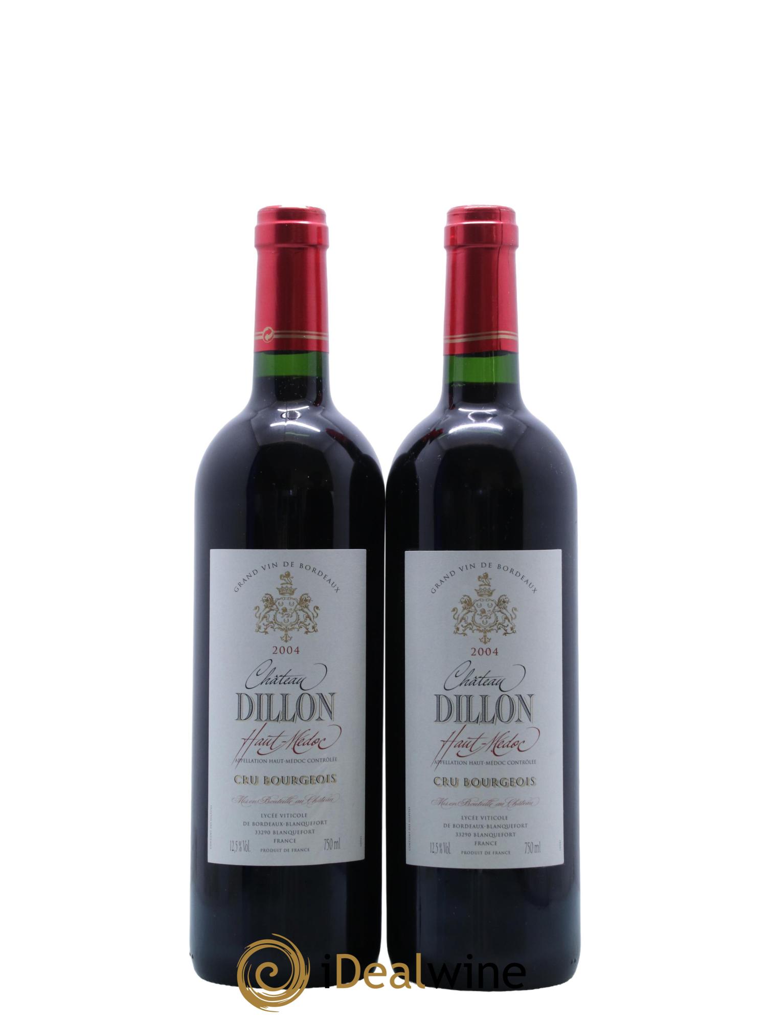 Château Dillon Cru Bourgeois 2004 - Lot de 2 bouteilles - 0