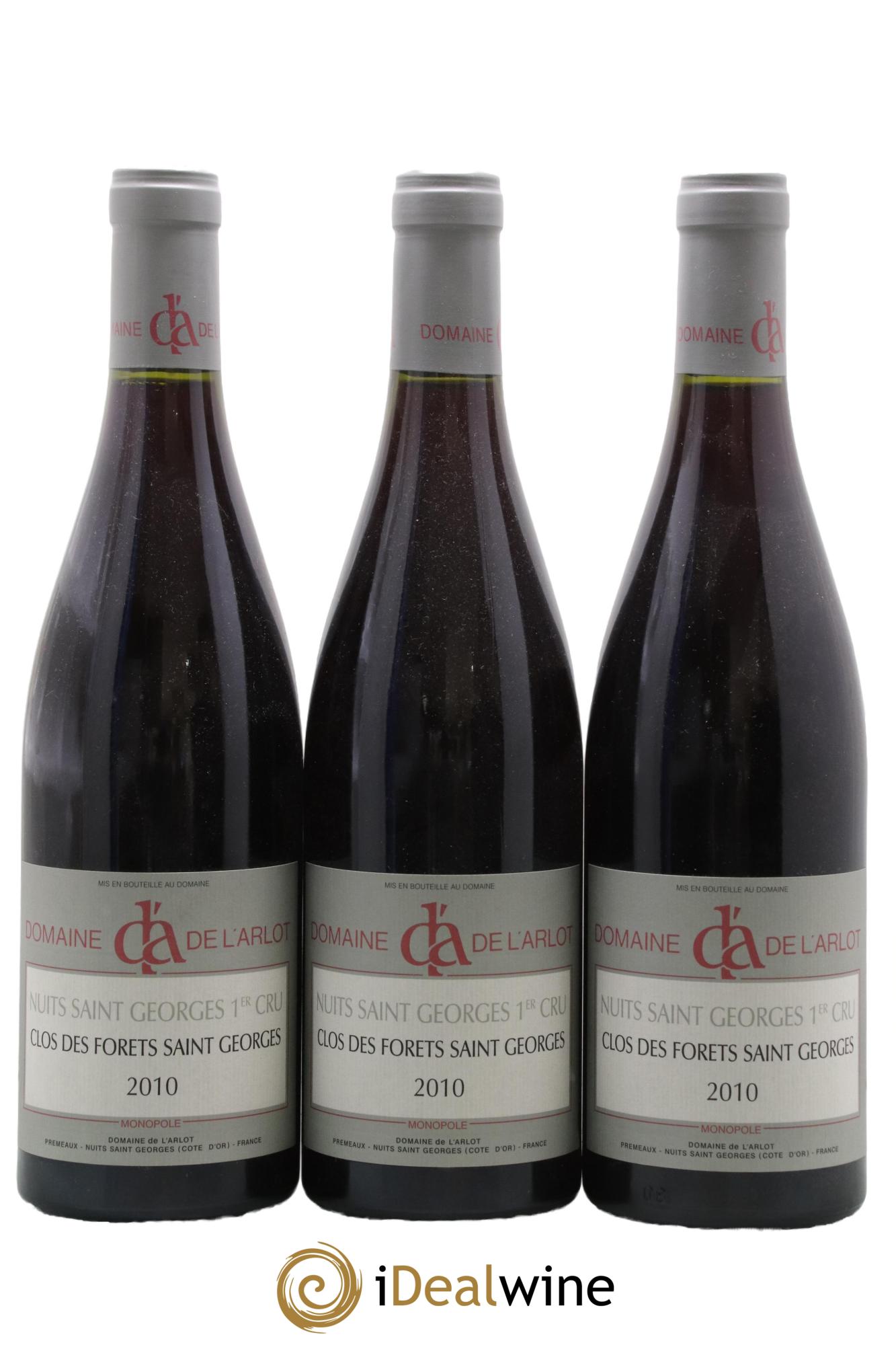 Nuits-Saint-Georges 1er Cru Clos des Forêts Saint-Georges Domaine de l'Arlot 2010 - Lot de 3 bouteilles - 0