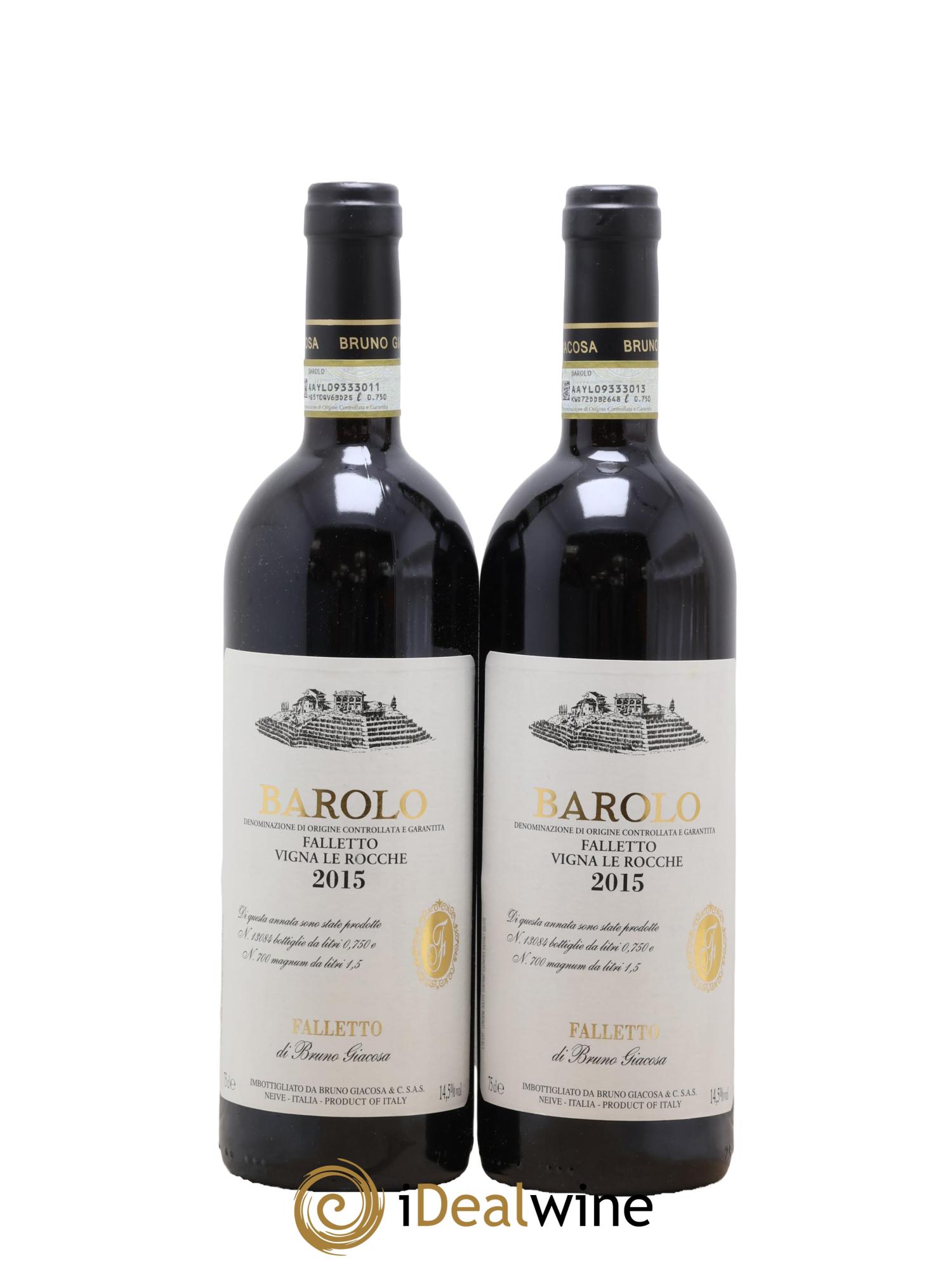 Barolo DOCG Vigna le Rocche Azienda Agricola Falletto di Bruno Giacosa 2015 - Lot de 2 bouteilles - 0