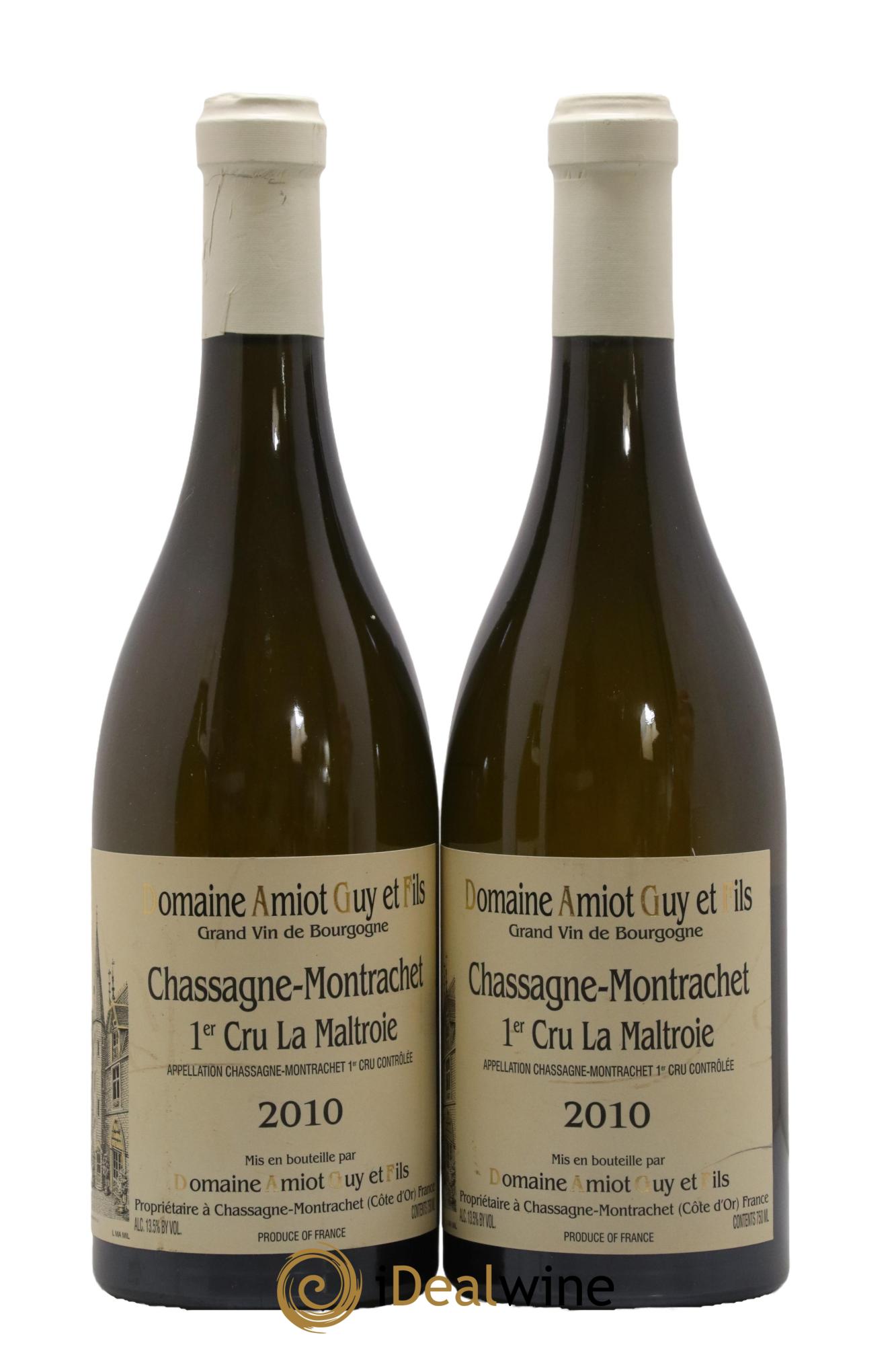 Chassagne-Montrachet 1er Cru La Maltroie Guy Amiot & Fils 2010 - Lot de 2 bouteilles - 0