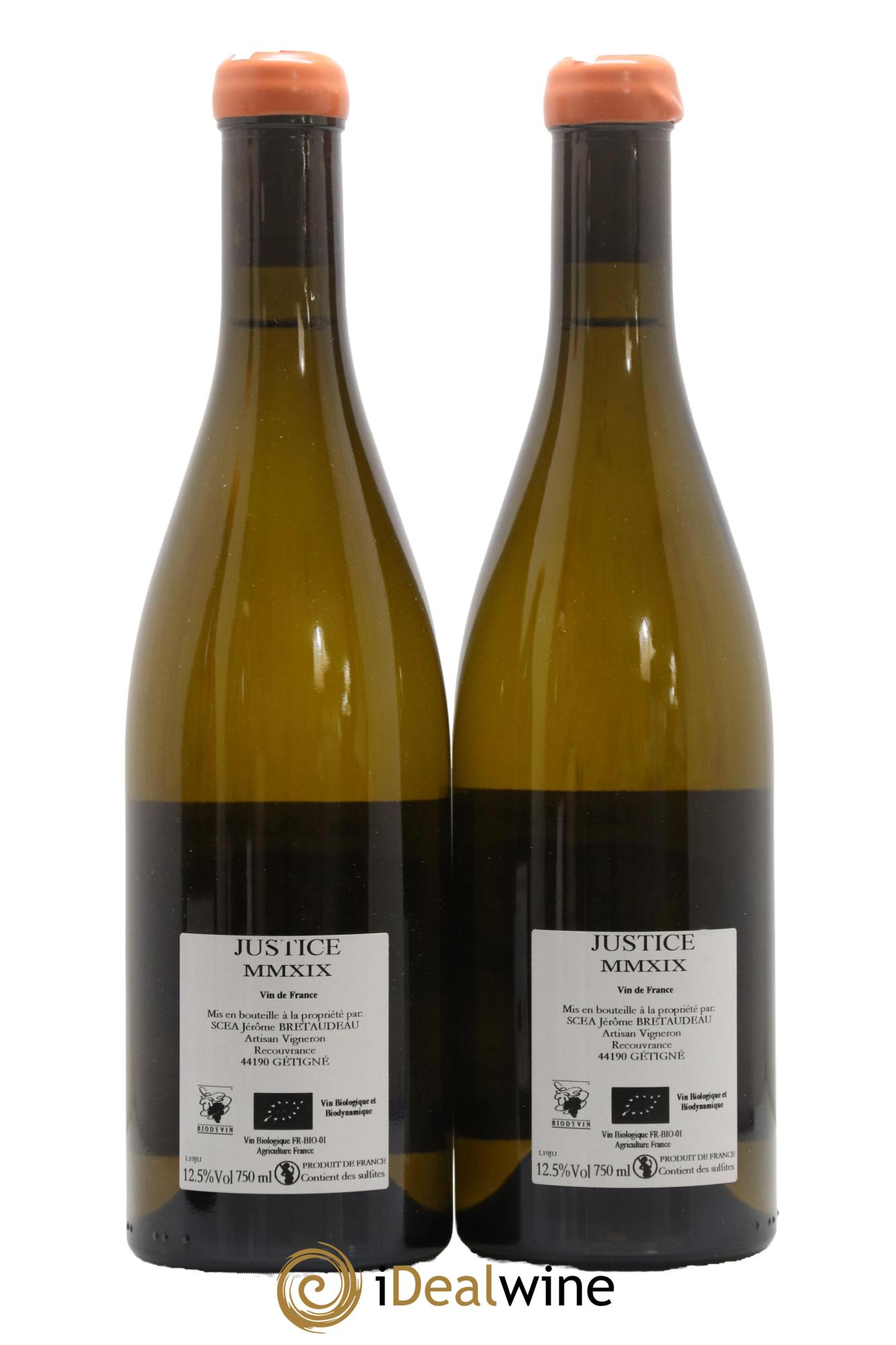 Vin de France La Justice Jérôme Bretaudeau - Domaine de Bellevue 2019 - Lot de 2 bouteilles - 1