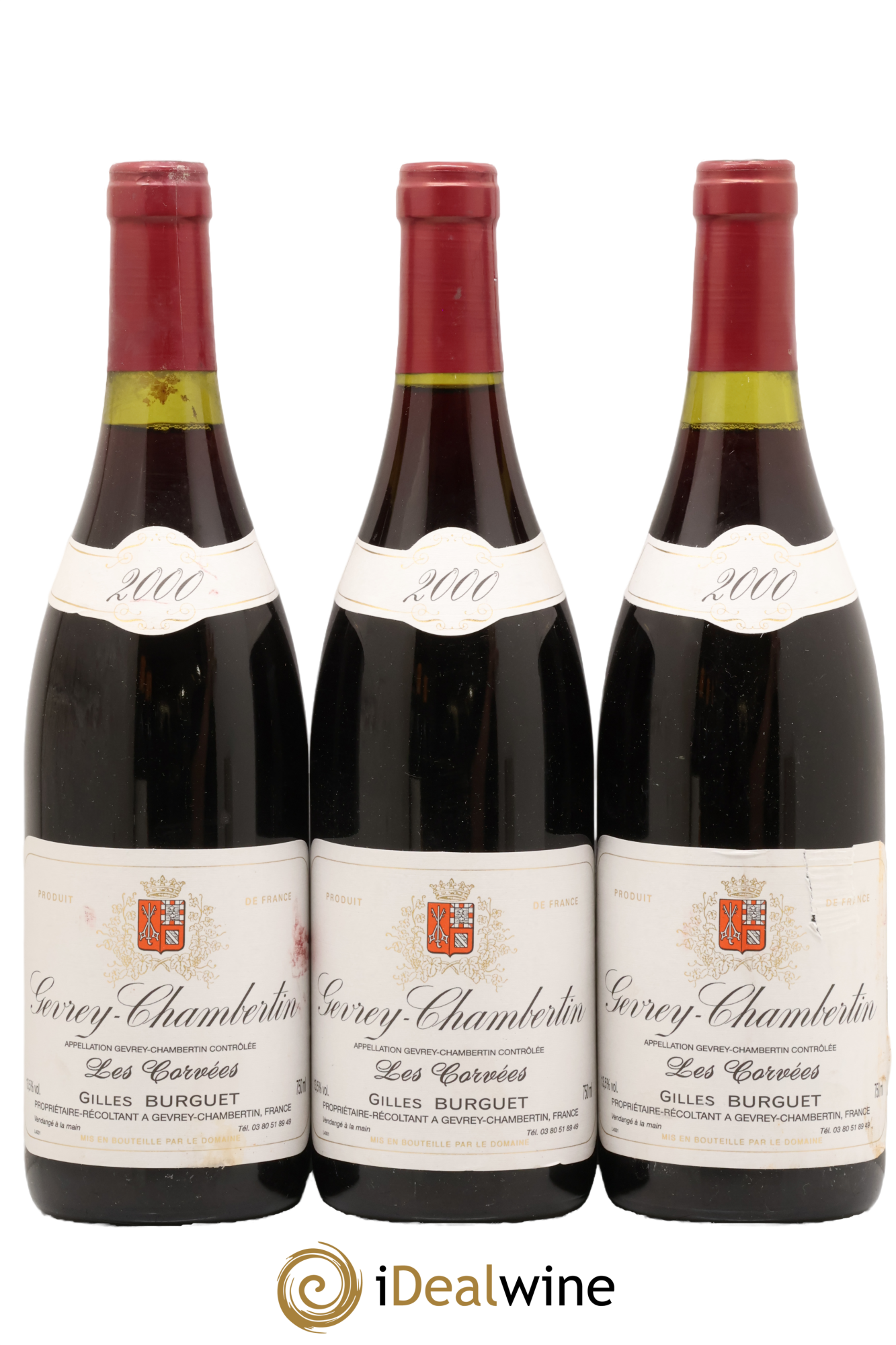 Gevrey-Chambertin Les Corvees Gilles Burguet 2000 - Lot of 3 bottles - 0