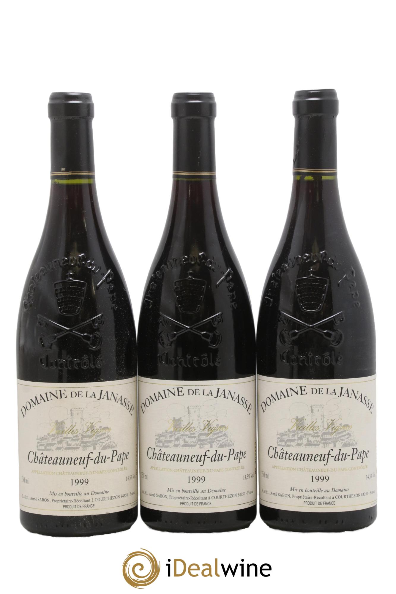 Châteauneuf-du-Pape Cuvée Vieilles Vignes La Janasse (Domaine de) 1999 - Posten von 3 Flaschen - 0