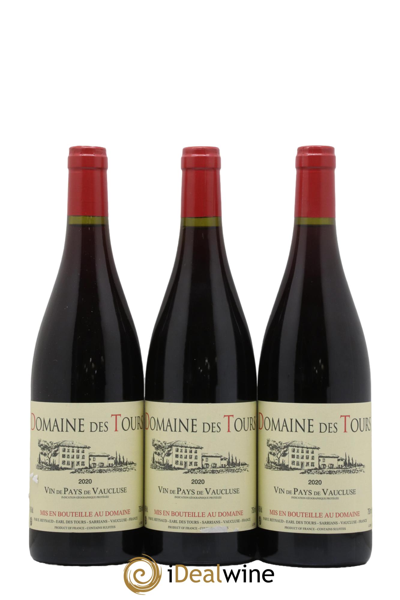 IGP Vaucluse (Vin de Pays de Vaucluse) Domaine des Tours Emmanuel Reynaud 2020 - Lot of 3 bottles - 0