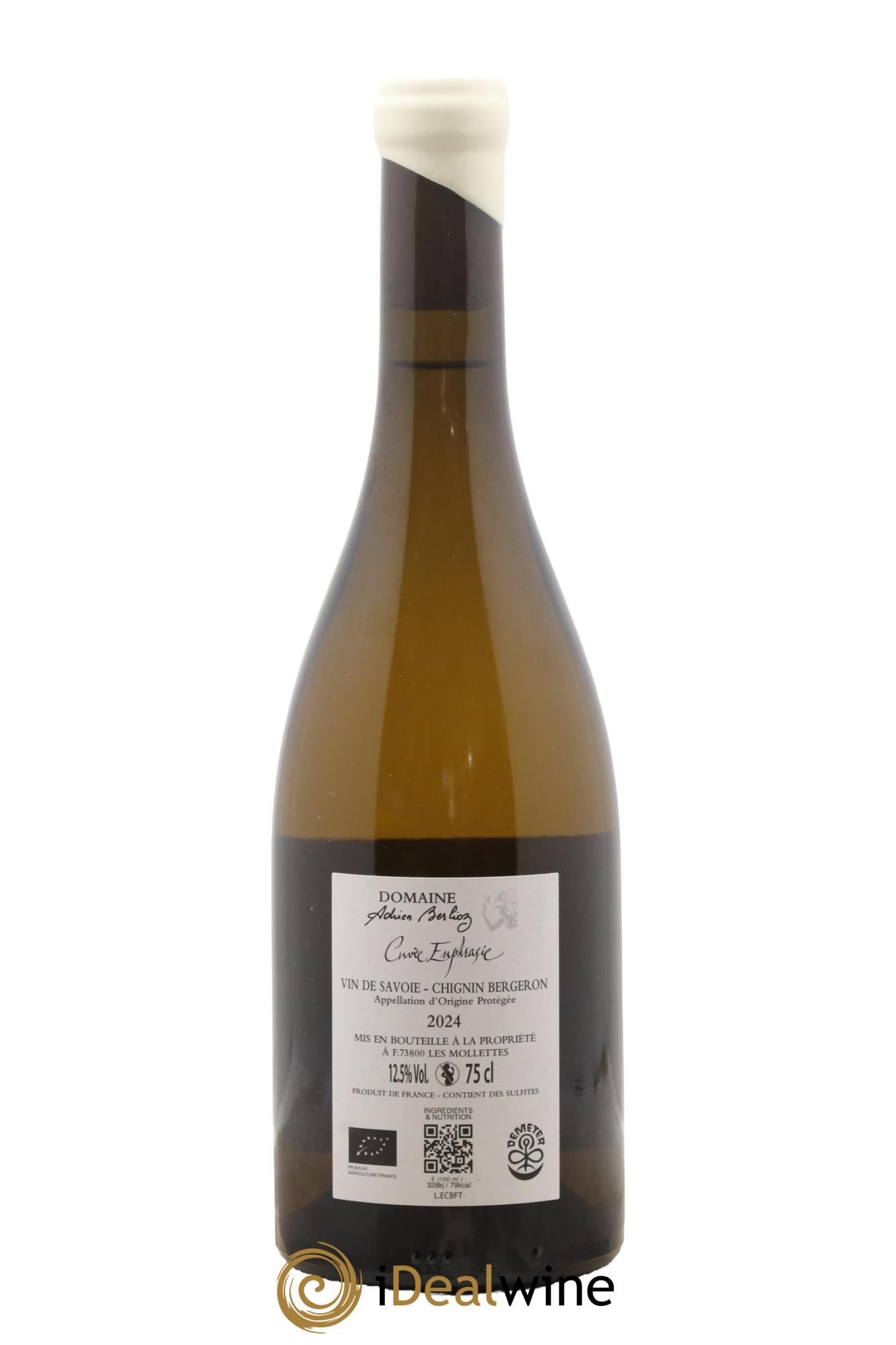Vin de Savoie Chignin-Bergeron Euphrasie Adrien Berlioz 2024 - Lotto di 1 bottiglia - 1