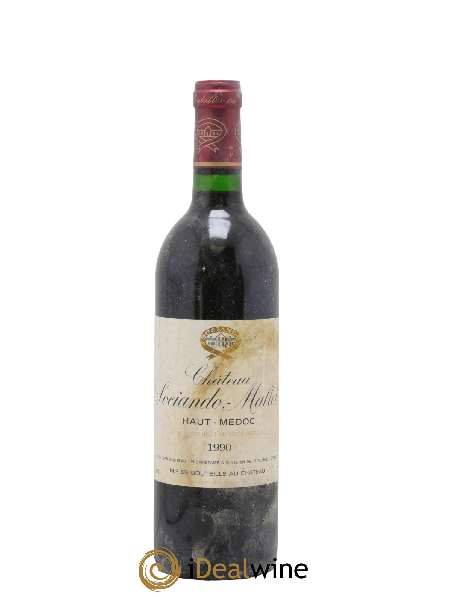 Château Sociando Mallet 1990 - Lot de 1 bouteille - 0