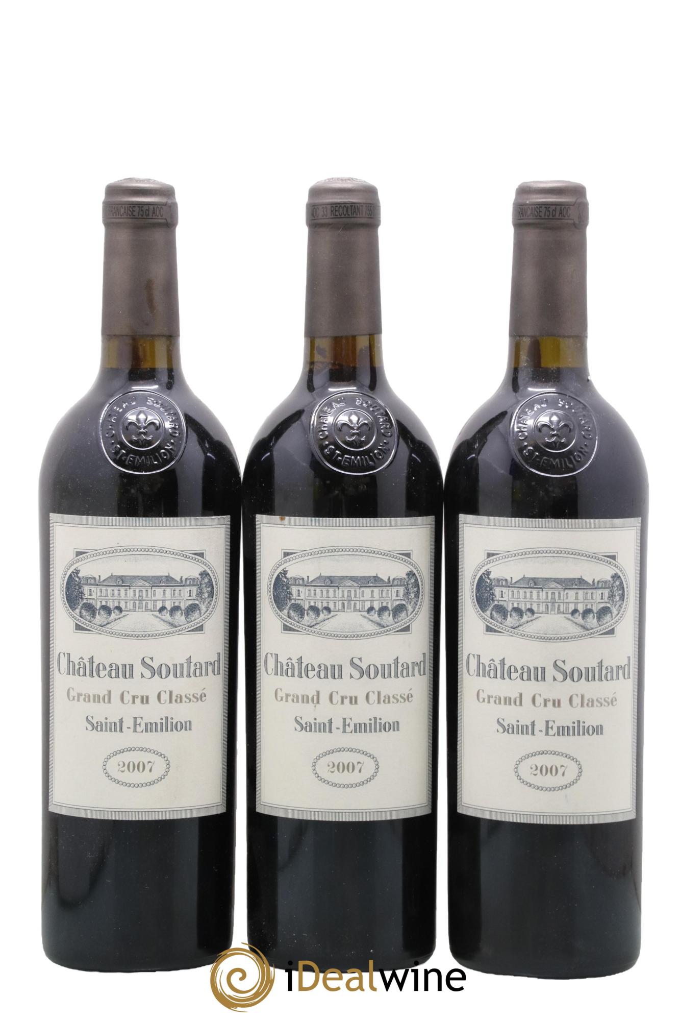 Château Soutard Grand Cru Classé 2007 - Lot de 3 bouteilles - 0