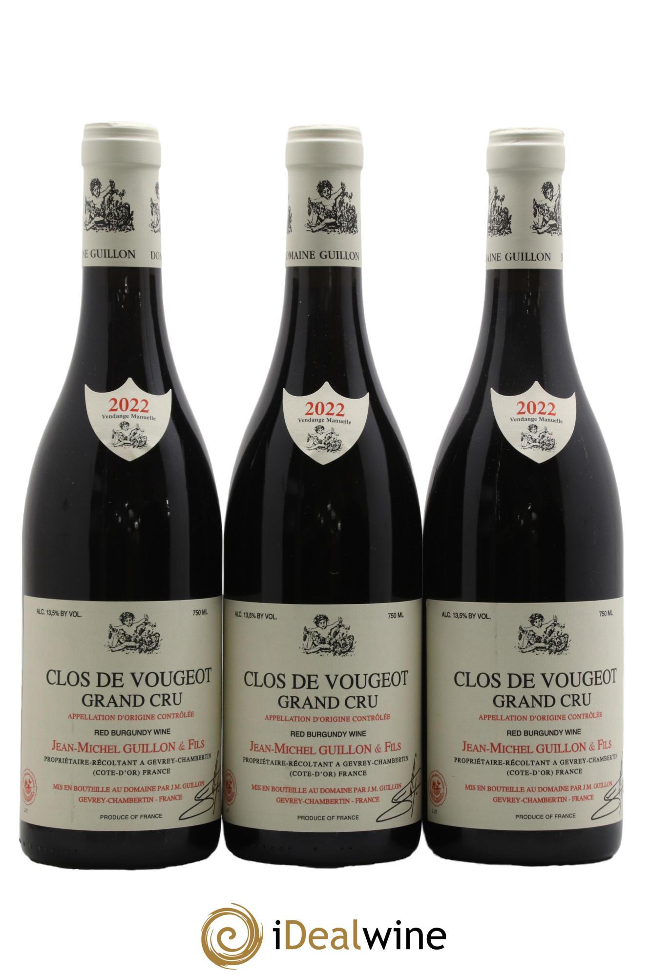Clos de Vougeot Grand Cru Jean-Michel Guillon Domaine J. M. Guillon Et Fils 2022 - Lot of 3 bottles - 0
