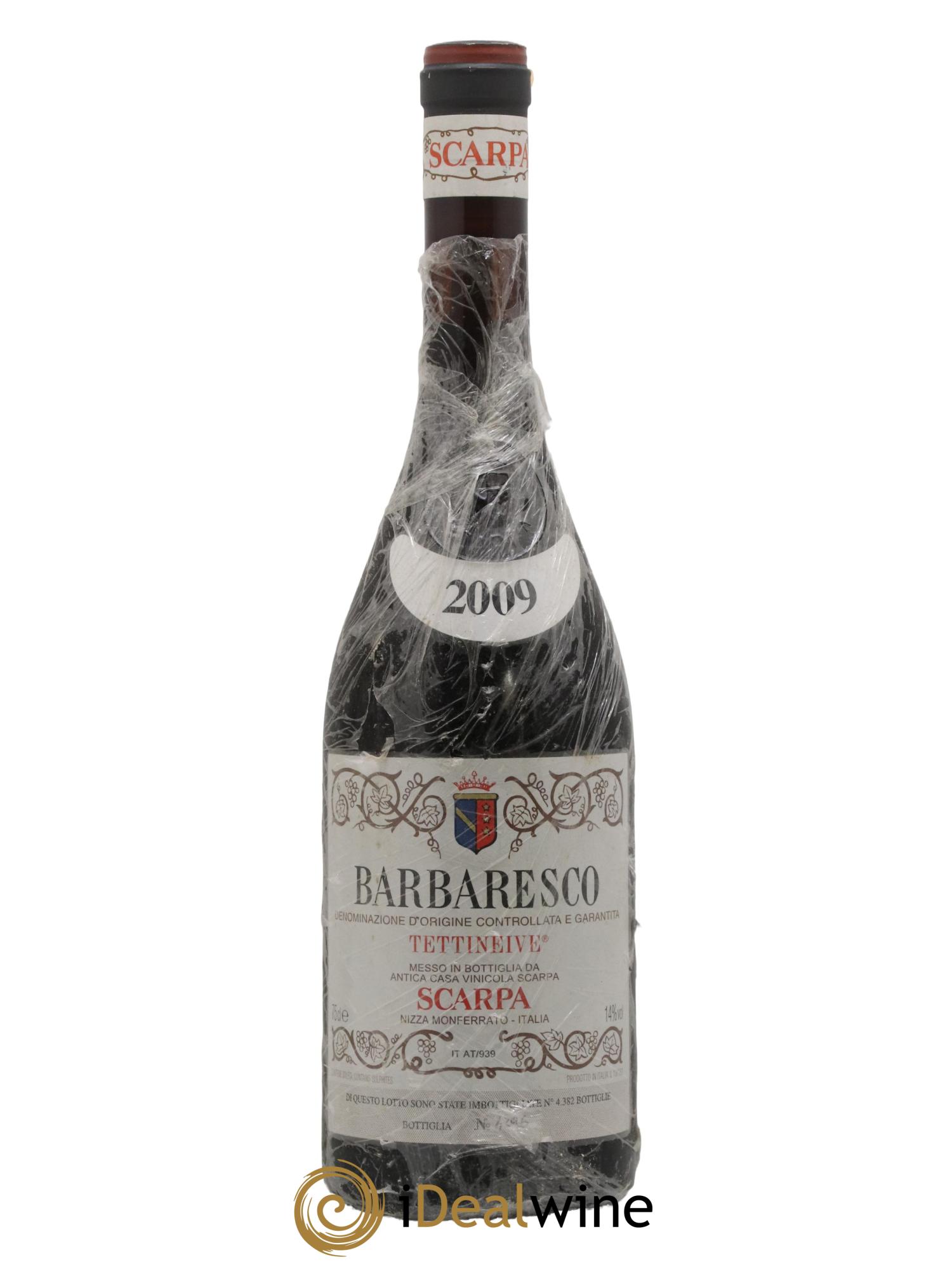 Barbaresco DOCG Tetineive Scarpa 2009 - Lot de 1 bouteille - 0