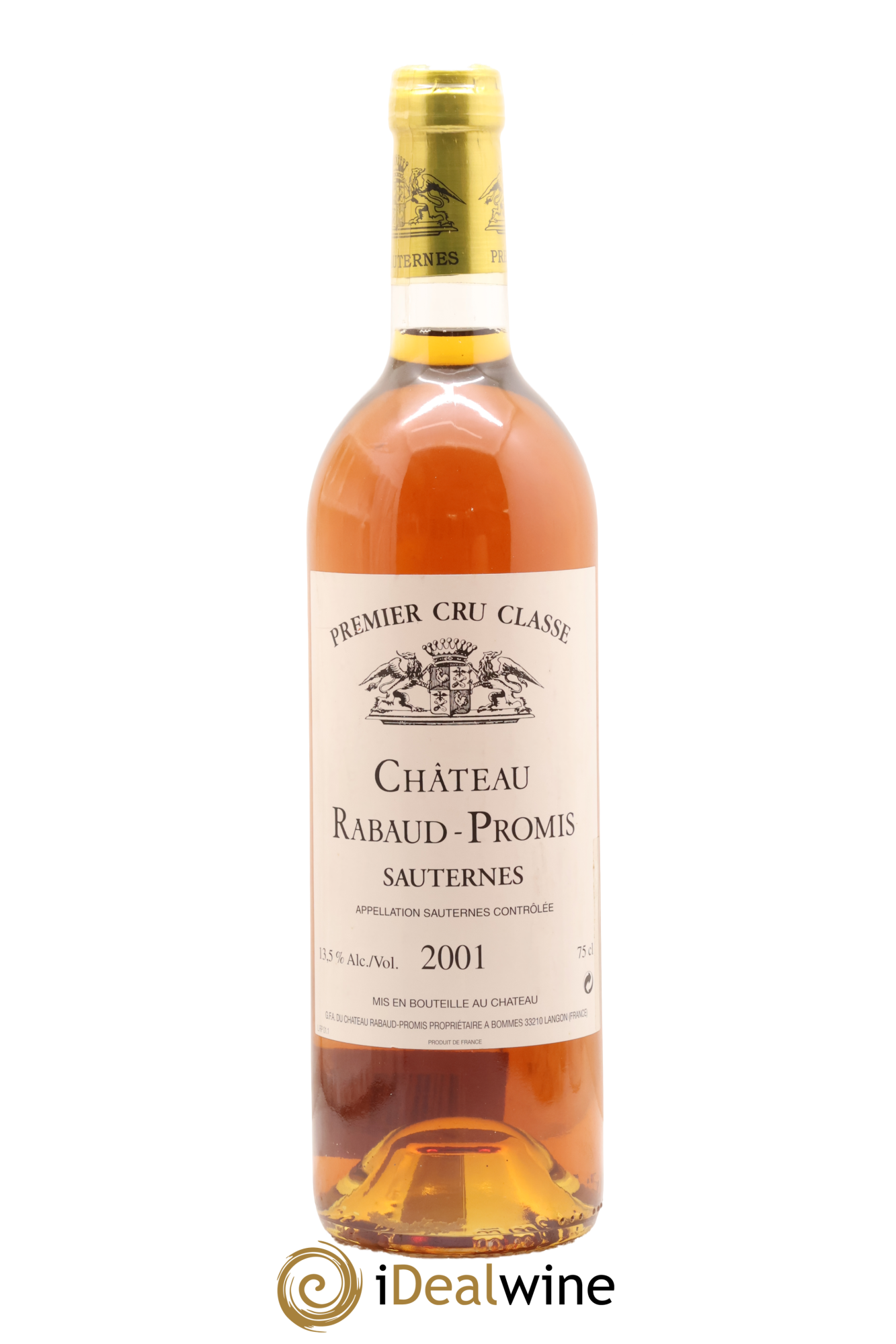 Château Rabaud Promis 1er Grand Cru Classé 2001 - Lot de 1 bouteille - 0