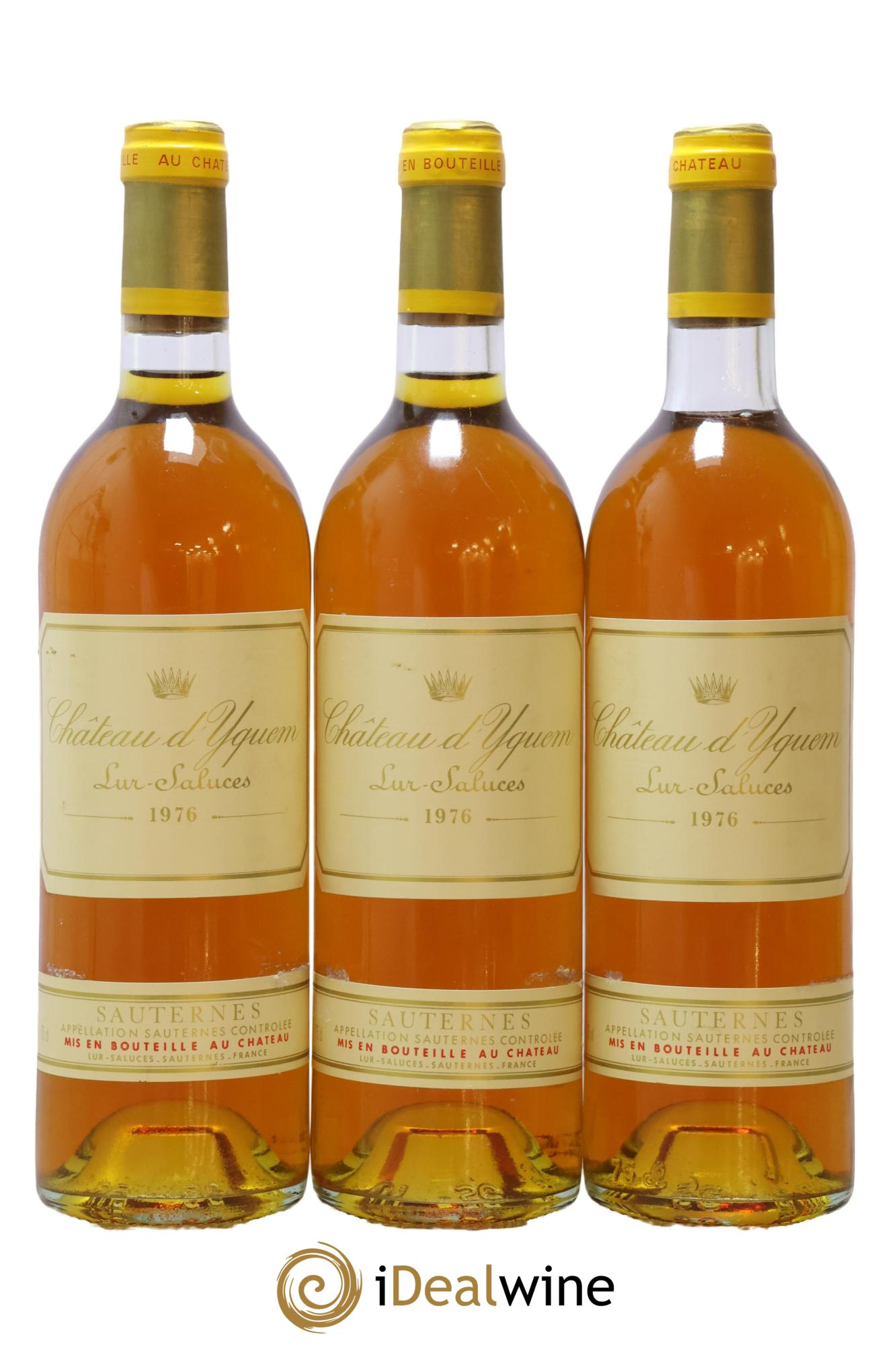 Château d' Yquem 1er Cru Classé Supérieur 1976 - Lot of 3 bottles - 0