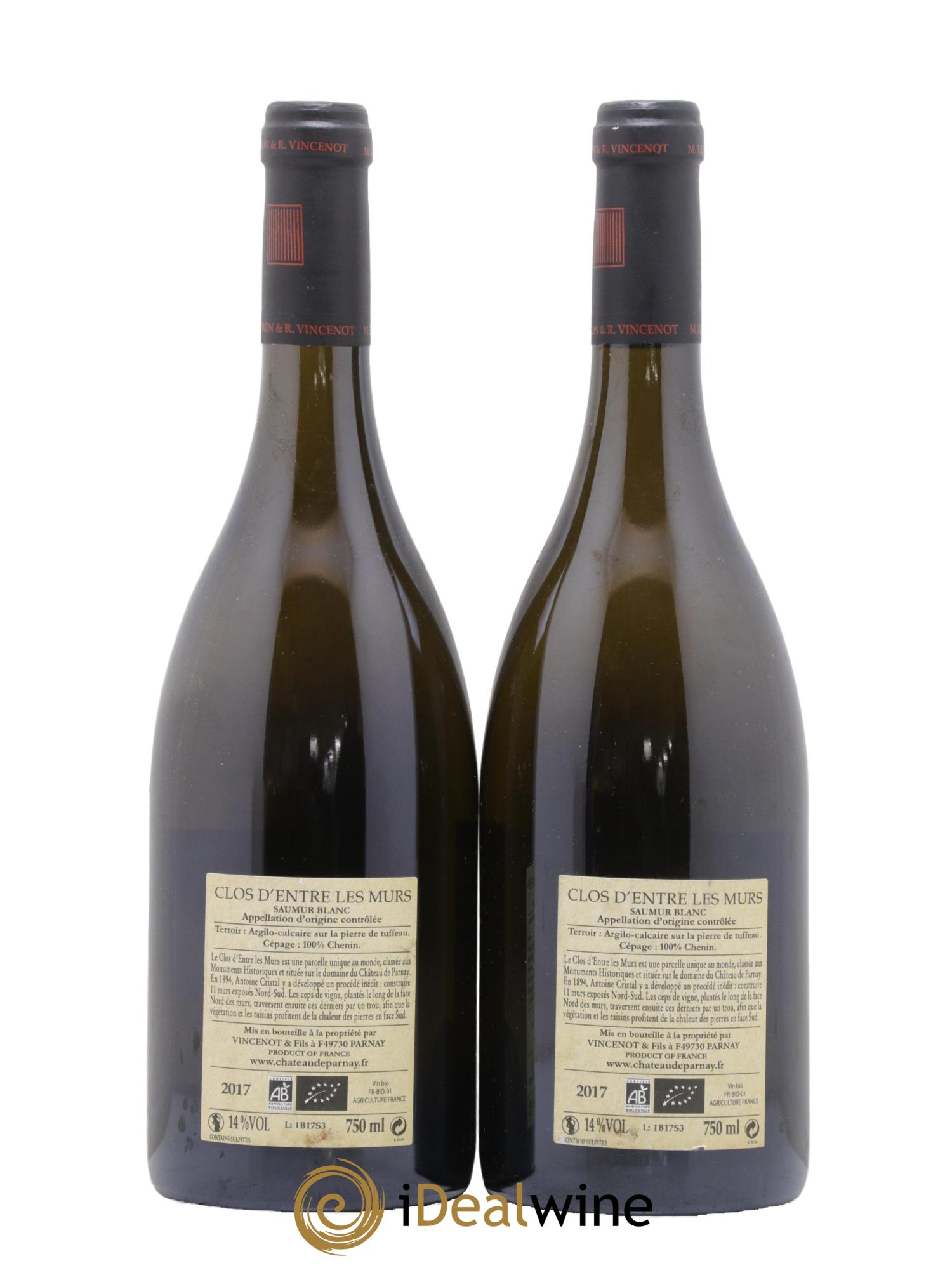 Saumur Clos d'Entre les Murs Château de Parnay 2017 - Lot de 2 bouteilles - 1