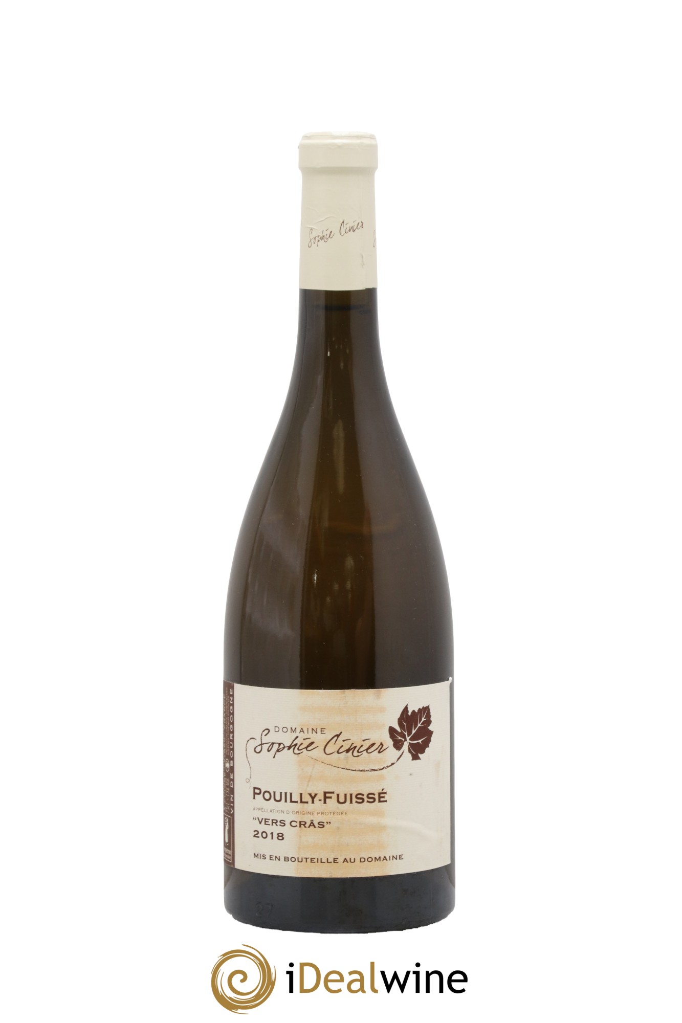 Pouilly-Fuissé Vers Cras Sophie Cinier 2018 - Lot de 1 bouteille - 0