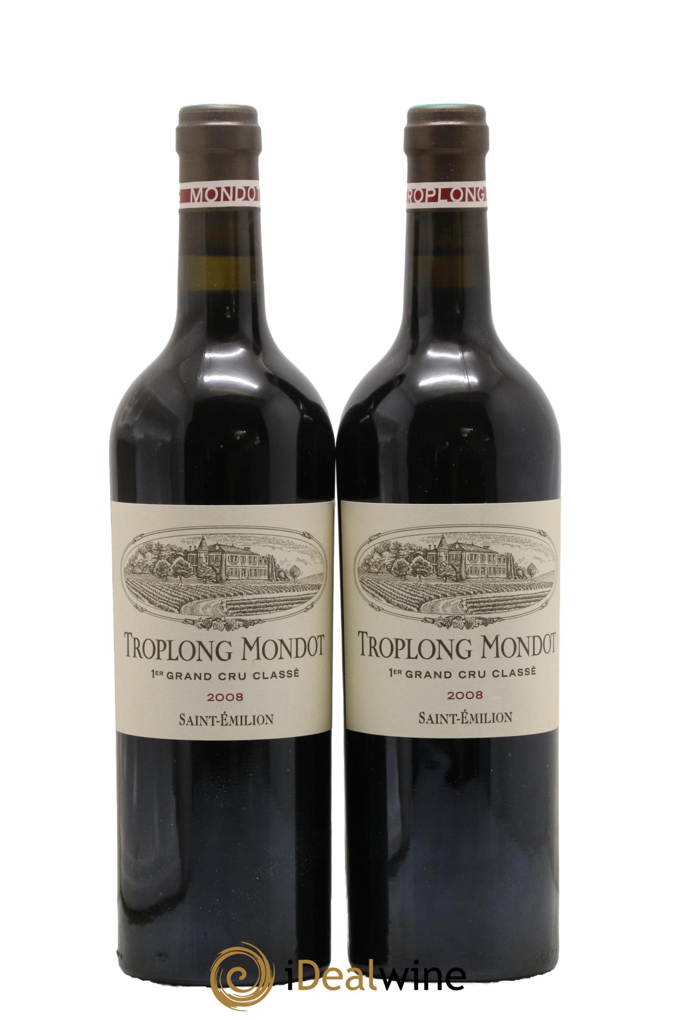 Château Troplong Mondot 1er Grand Cru Classé B 2008 - Lot of 2 bottles - 0