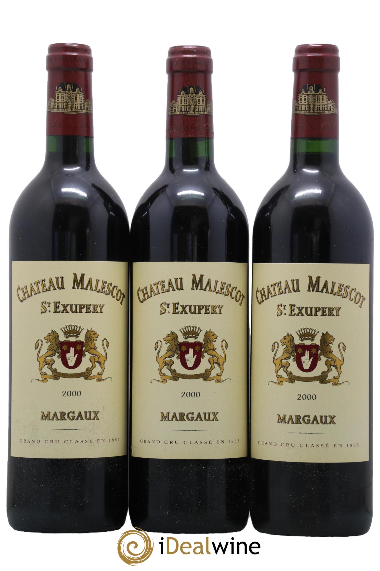 Château Malescot Saint-Exupéry 3ème Grand Cru Classé 2000 - Lot de 3 bouteilles - 0