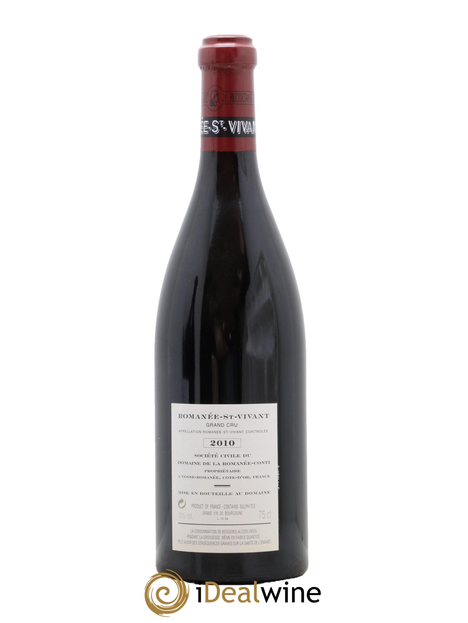 Romanée-Saint-Vivant Grand Cru Domaine de la Romanée-Conti  2010 - Posten von 1 Flasche - 1
