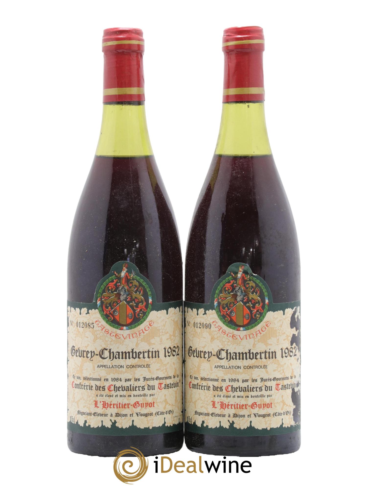 Gevrey-Chambertin Tastevinage L Heritier Guyot 1982 - Lot de 2 bouteilles - 0