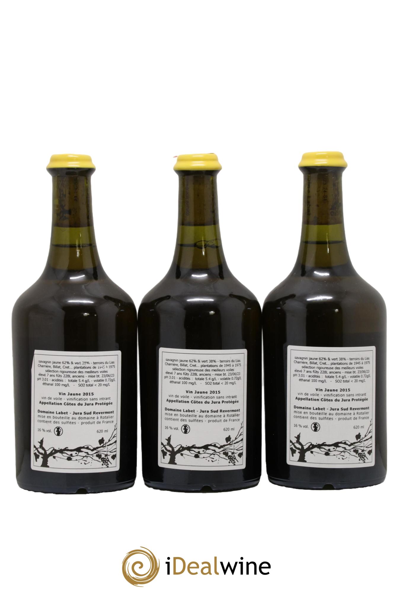 Côtes du Jura Vin Jaune Romain - Julien - Charline Labet 2015 - Lotto di 3 clavelin - 1