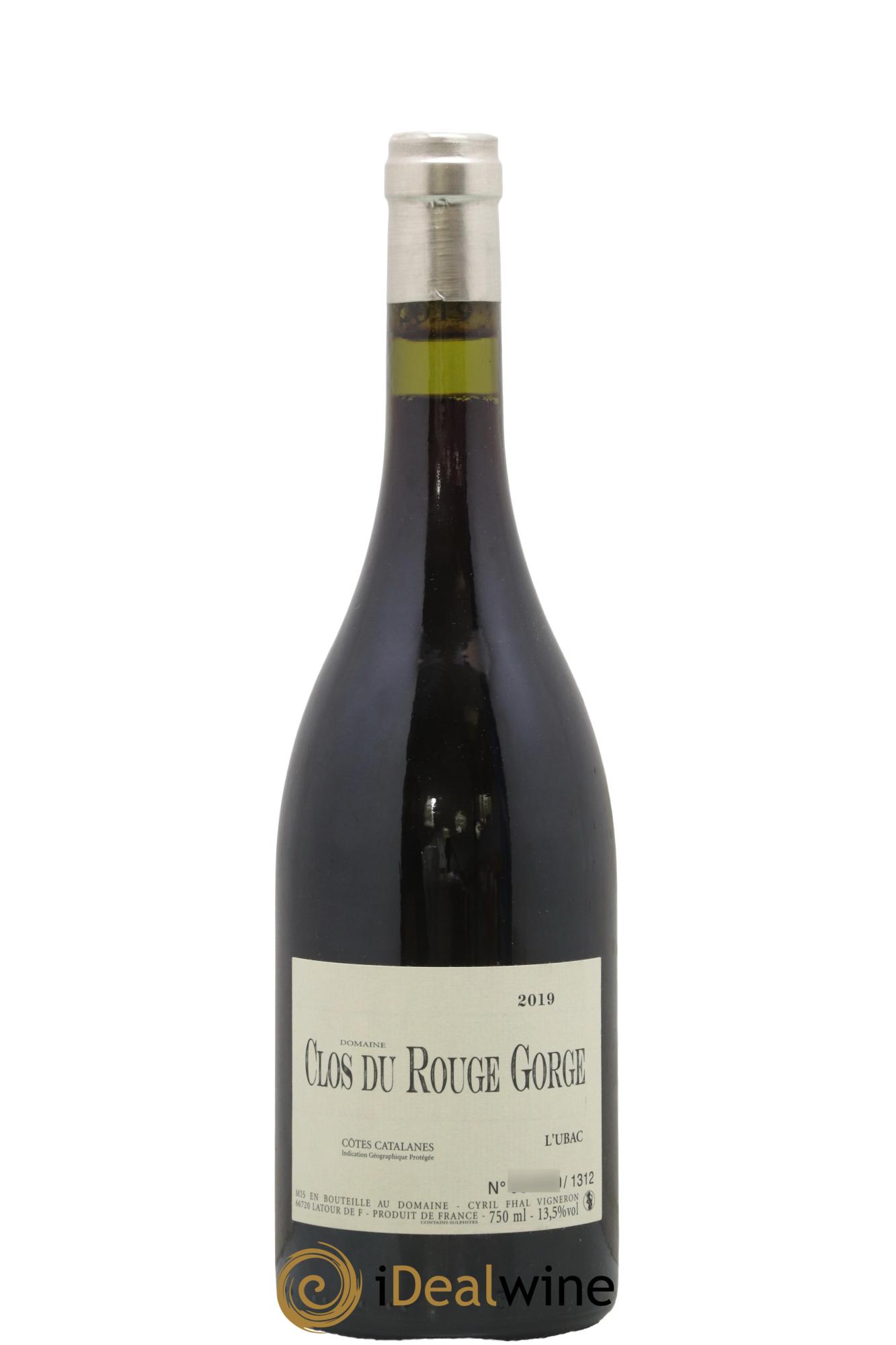 IGP Côtes Catalanes Clos du Rouge Gorge L'Ubac Cyril Fhal 2019 - Lotto di 1 bottiglia - 0