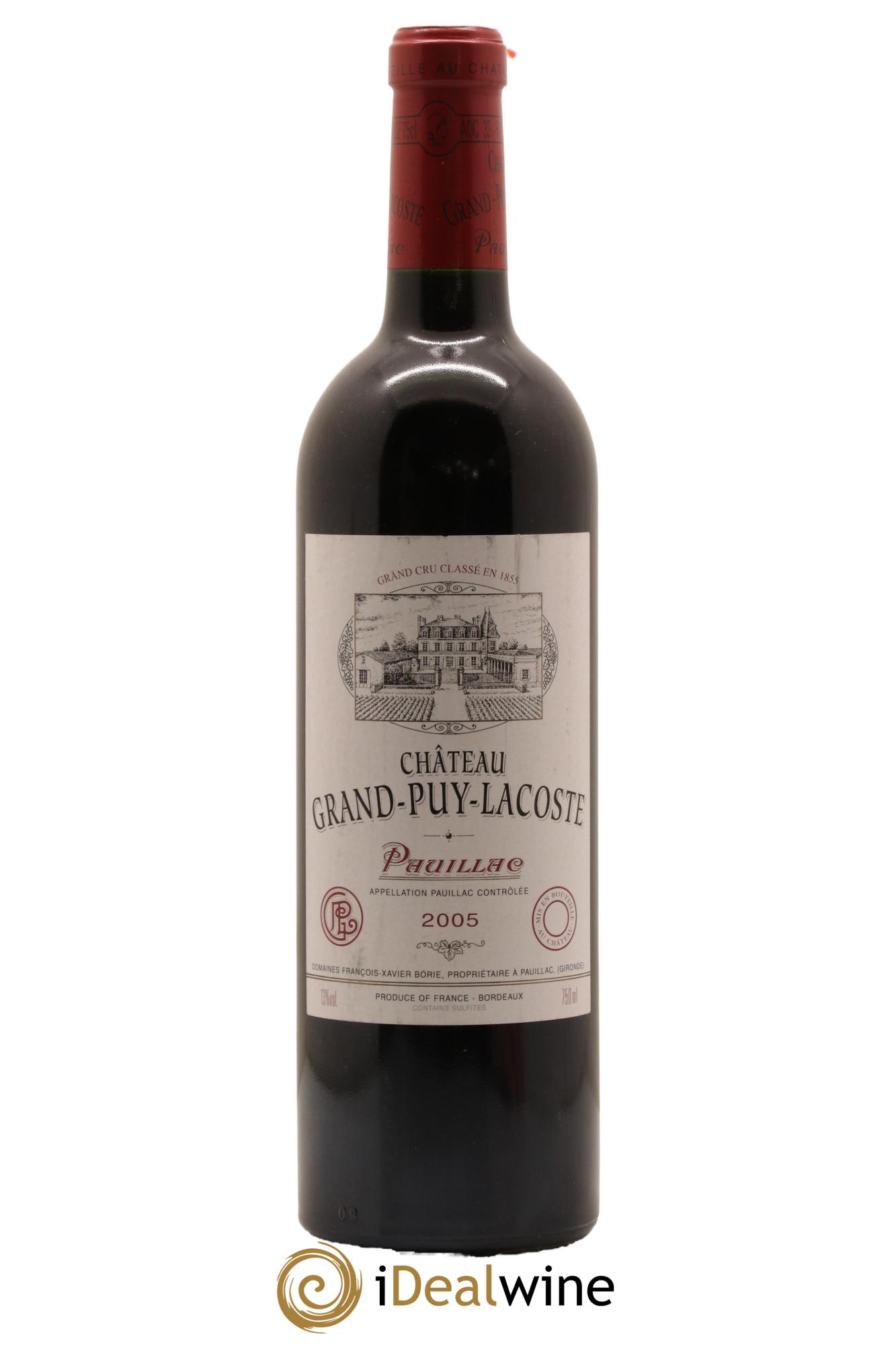 Château Grand Puy Lacoste 5ème Grand Cru Classé 2005 - Lot de 1 bouteille - 0