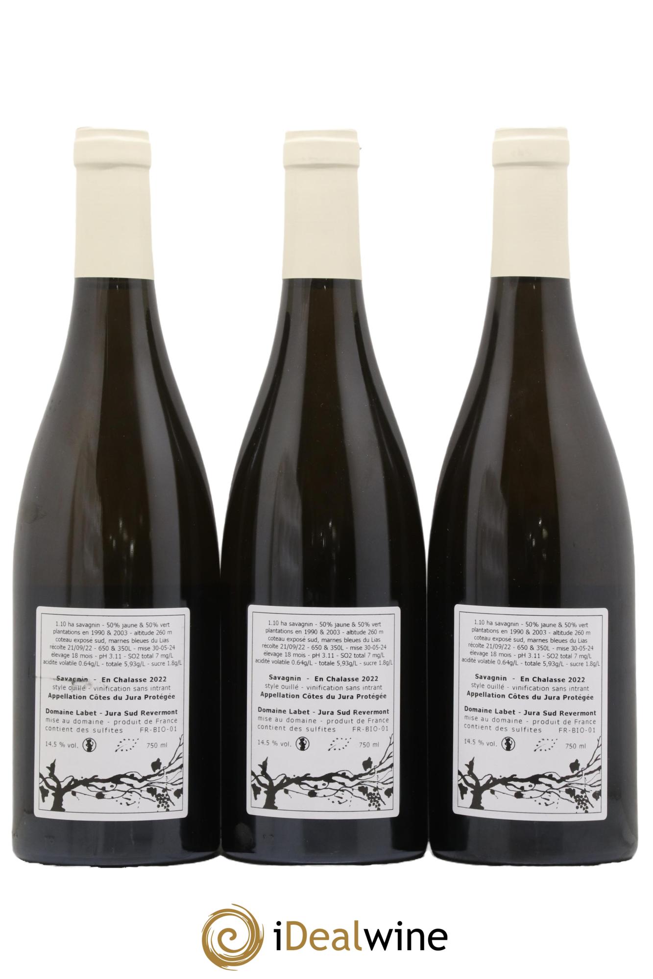 Côtes du Jura Fleur de Savagnin En Chalasse Romain - Julien - Charline Labet 2022 - Lot de 3 bouteilles - 1