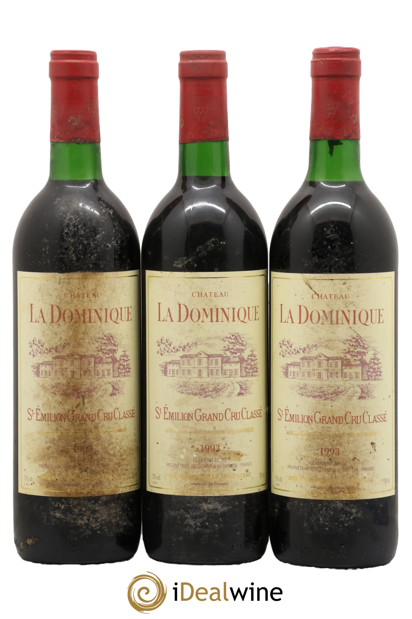 Château la Dominique Grand Cru Classé 1993 - Posten von 3 Flaschen - 0