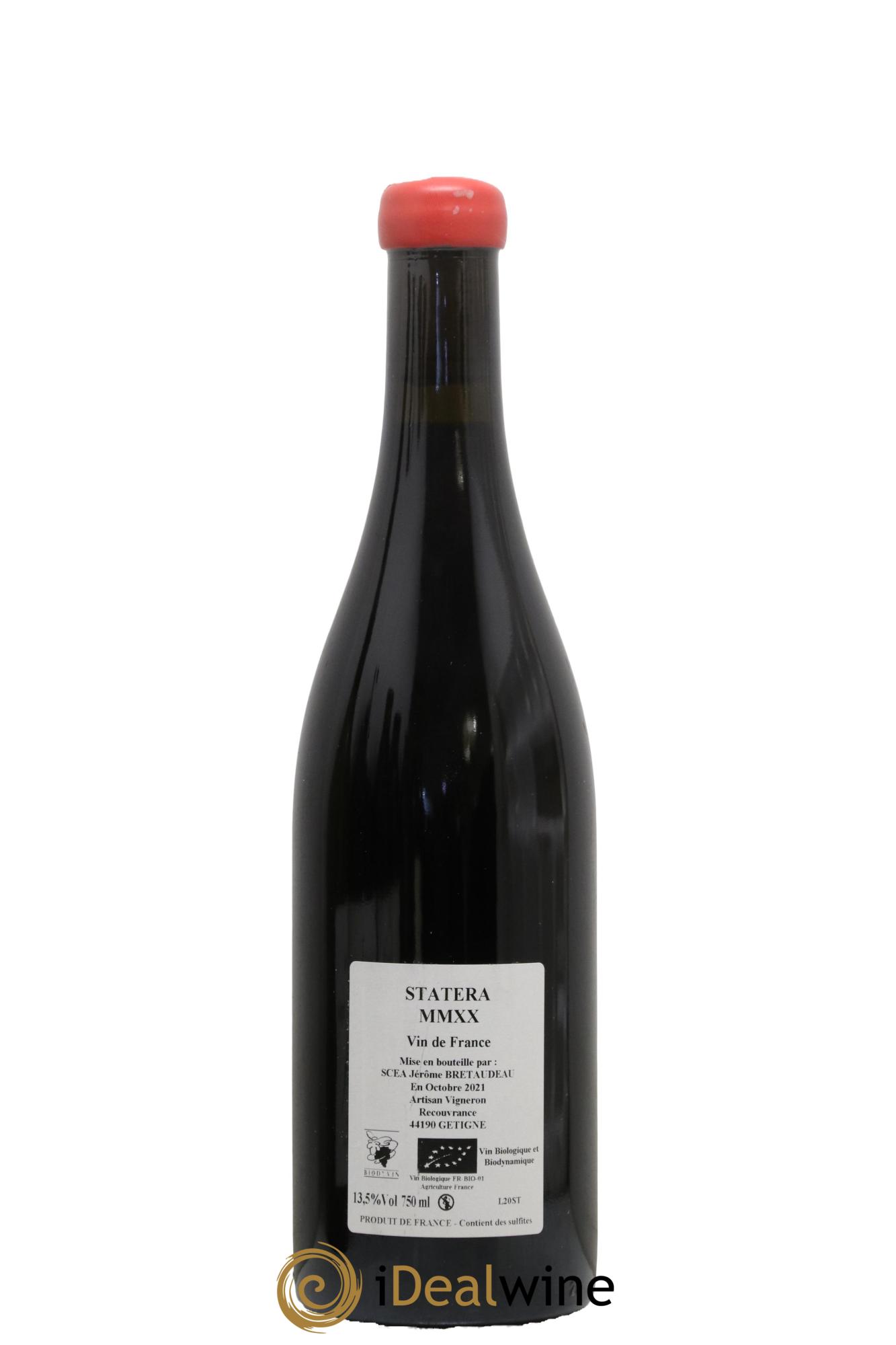 Vin de France Statera Jérôme Bretaudeau - Domaine de Bellevue 2020 - Lot of 1 bottle - 1