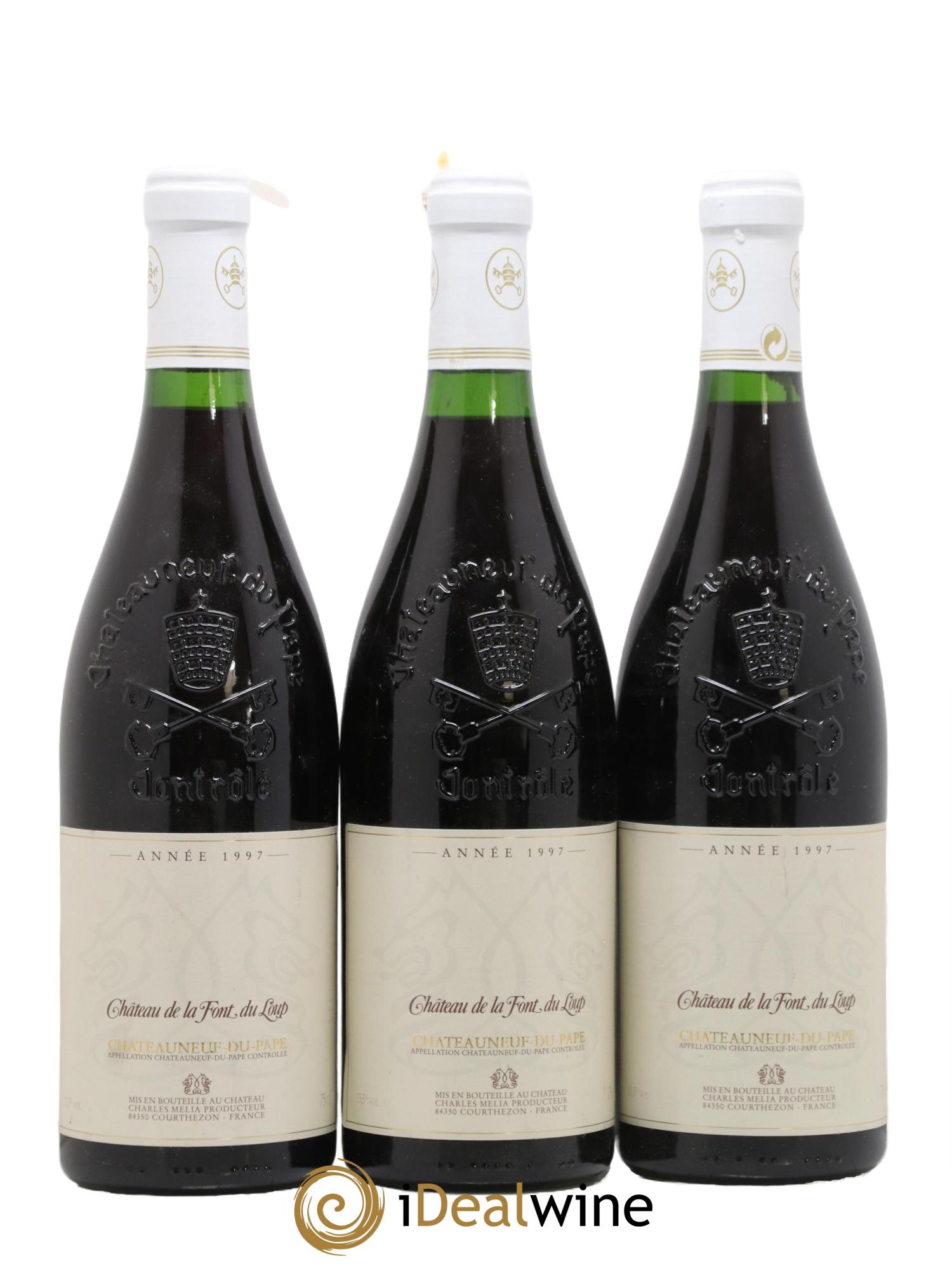 Châteauneuf-du-Pape Château De La Font Loup 1997 - Lot de 3 bouteilles - 0