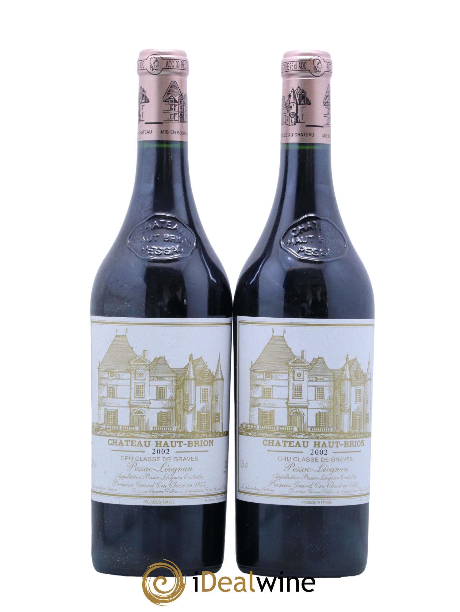 Château Haut Brion 1er Grand Cru Classé 2002 - Lot de 2 bouteilles - 0