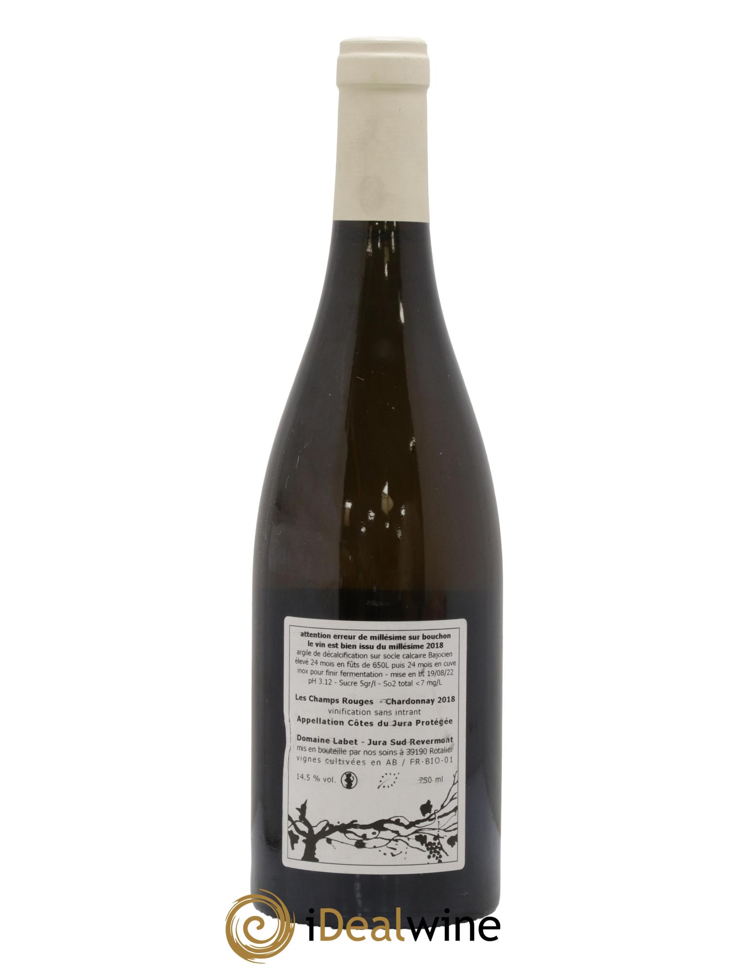 Côtes du Jura Chardonnay Les Champs Rouges Romain - Julien - Charline Labet 2018 - Posten von 1 Flasche - 1