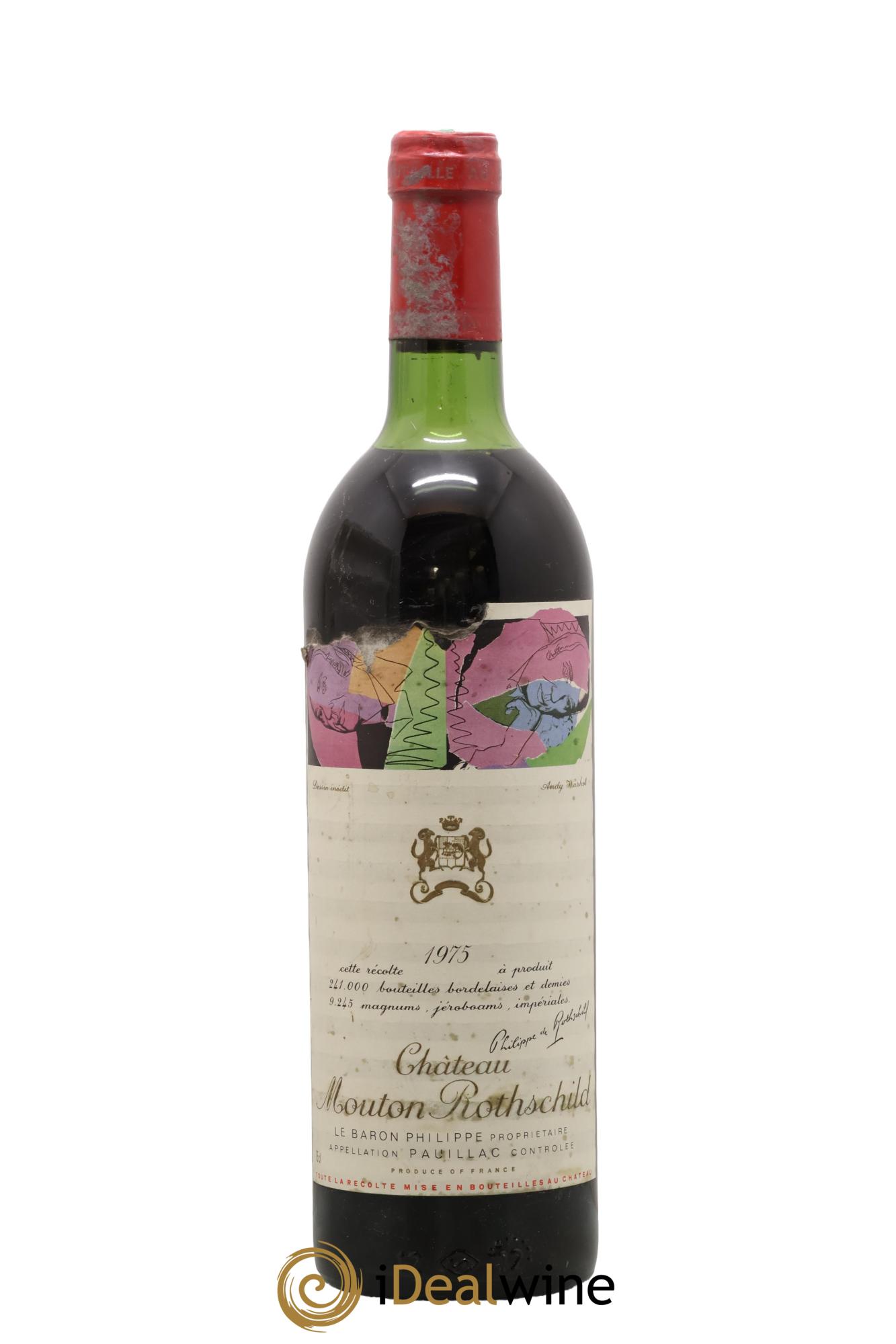 Château Mouton Rothschild 1er Grand Cru Classé 1975 - Lot de 1 bouteille - 0