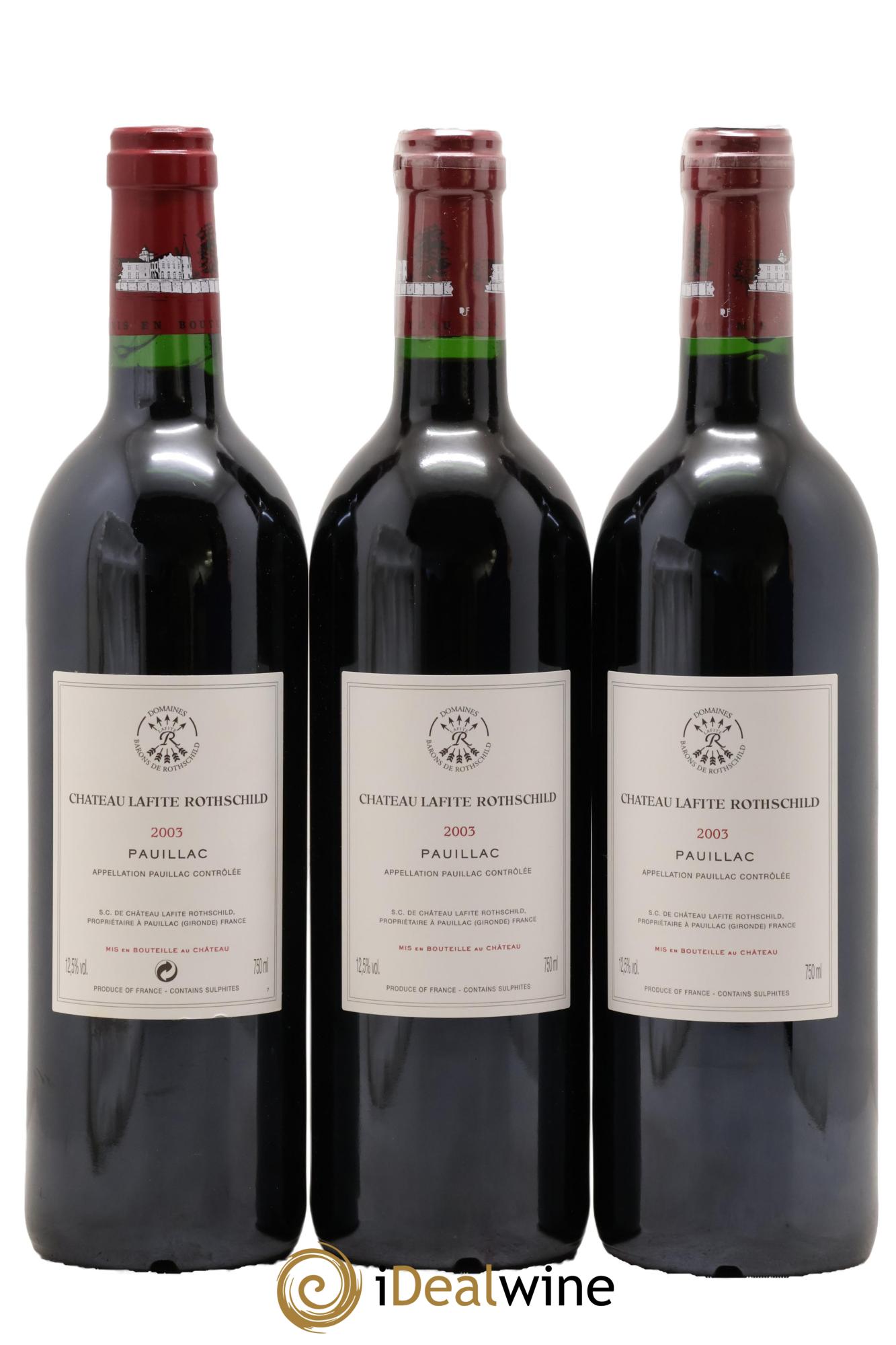 Château Lafite Rothschild 1er Grand Cru Classé 2003 - Lot of 3 bottles - 1