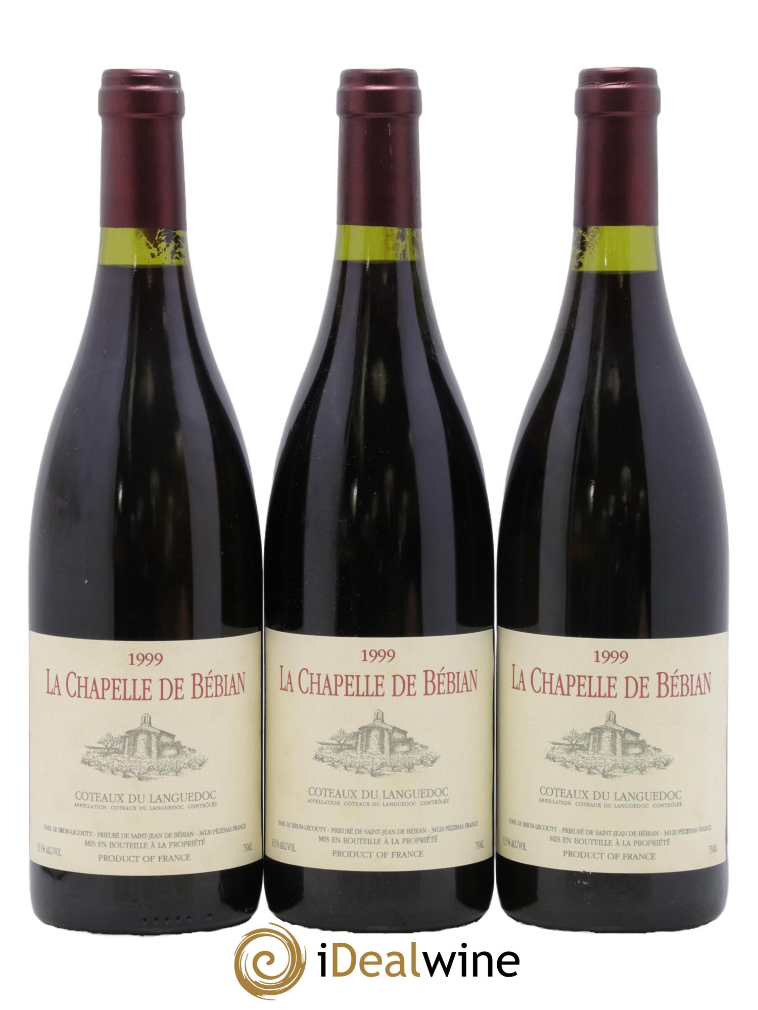 Languedoc La Chapelle De Bébian 1999 - Lot of 3 bottles - 0